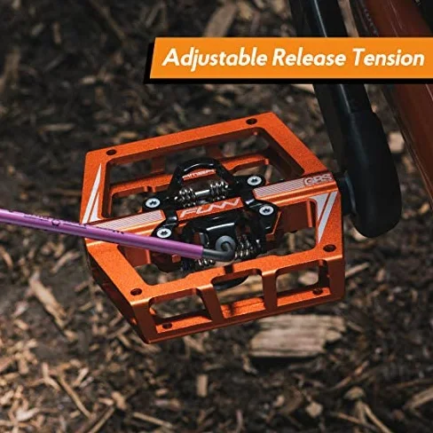 Funn Mamba Pedales Automáticos MTB, Una Cara, Calas SPD (Verde) | cuerpo aleación 6061 CNC, eje CrMo 9/16, rodamiento sellado con casquillo DU, para BMX y gravel