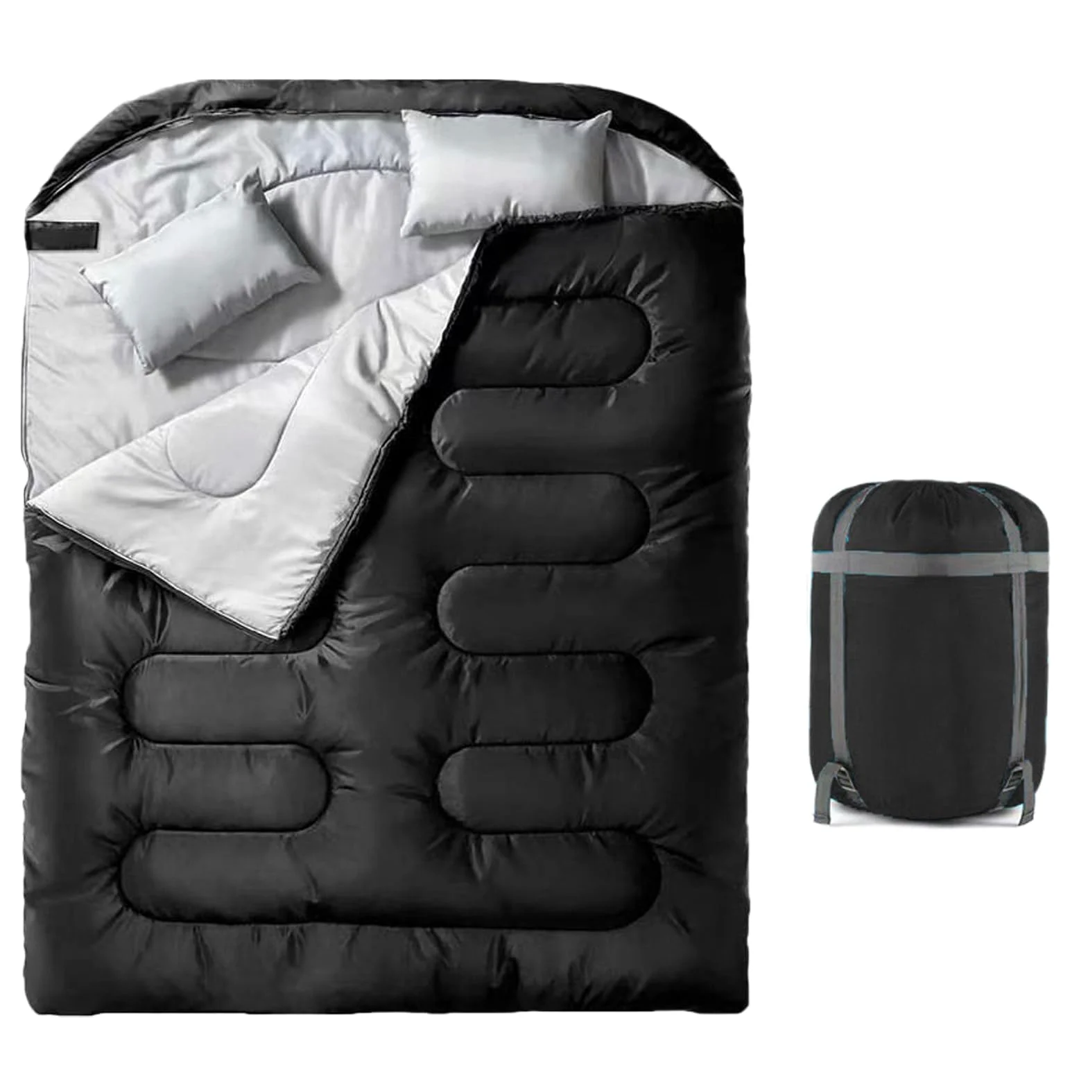 Saco De para 2 Personas Adultos,Saco 2 Plazas Todo Tiempo para Senderismo | Manta para Camping Verano Invierno Deporte Aire Libre Viaje Hombre Mujer
