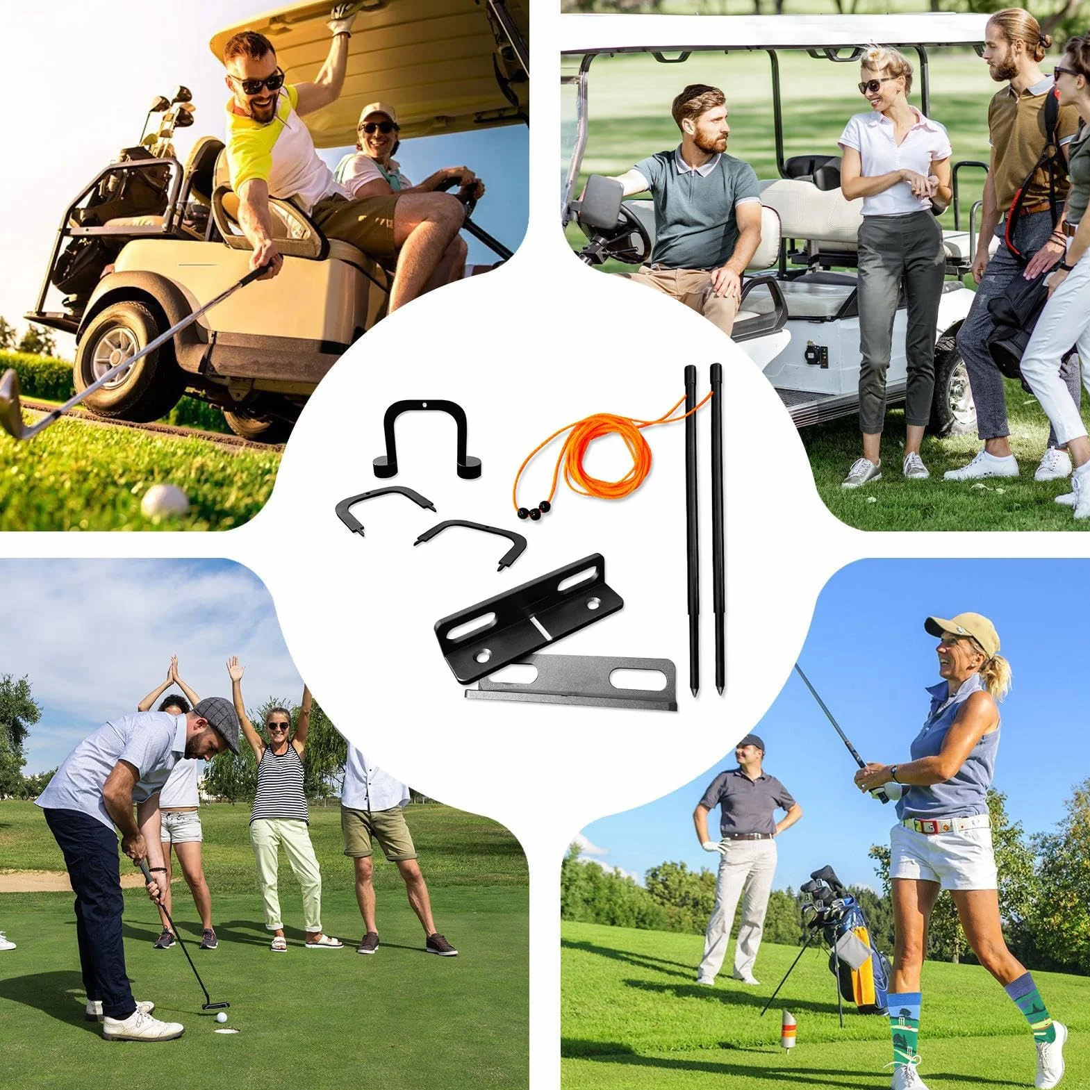 Entrenador De Swing De Golf - Ayuda De Entrenamiento De Golf | Entrenador De Putter Gate | Gulf Putt & Swing Practice | Portable Putting Gates Set | Kit Compacto Liviano con Diseño Combinado para Los