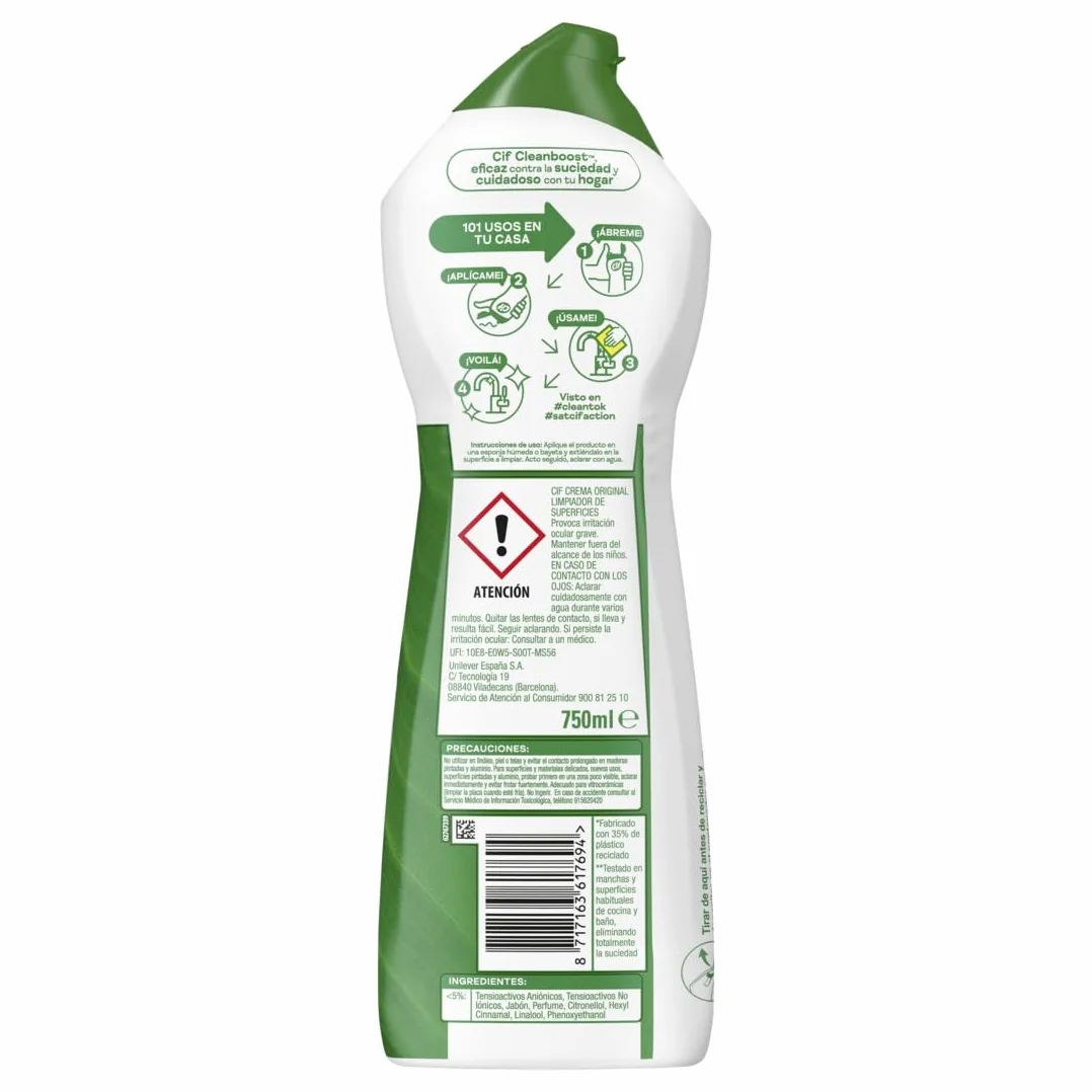 CIF Crema Original Multisuperficies Limpiador 750 ml