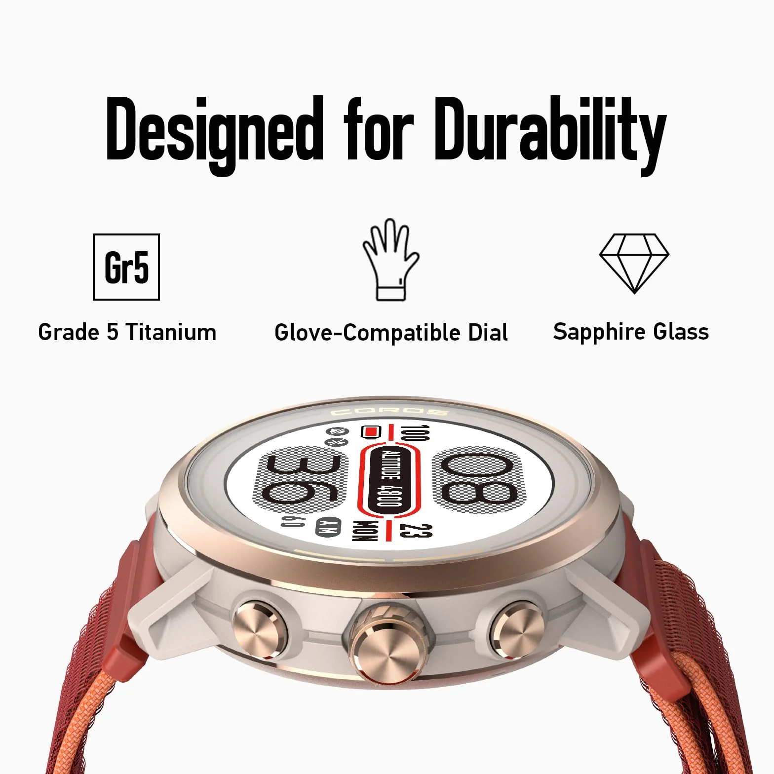 COROS Apex 2 Reloj GPS Outdoor, 1,2" Zafiro Titanio, 17 días de Batería, Navegación en muñeca, Mapas Offline, Monitor de Frecuencia Cardiaca, Medición del sueño, Carrera, Ciclismo, Escalada-Rosa