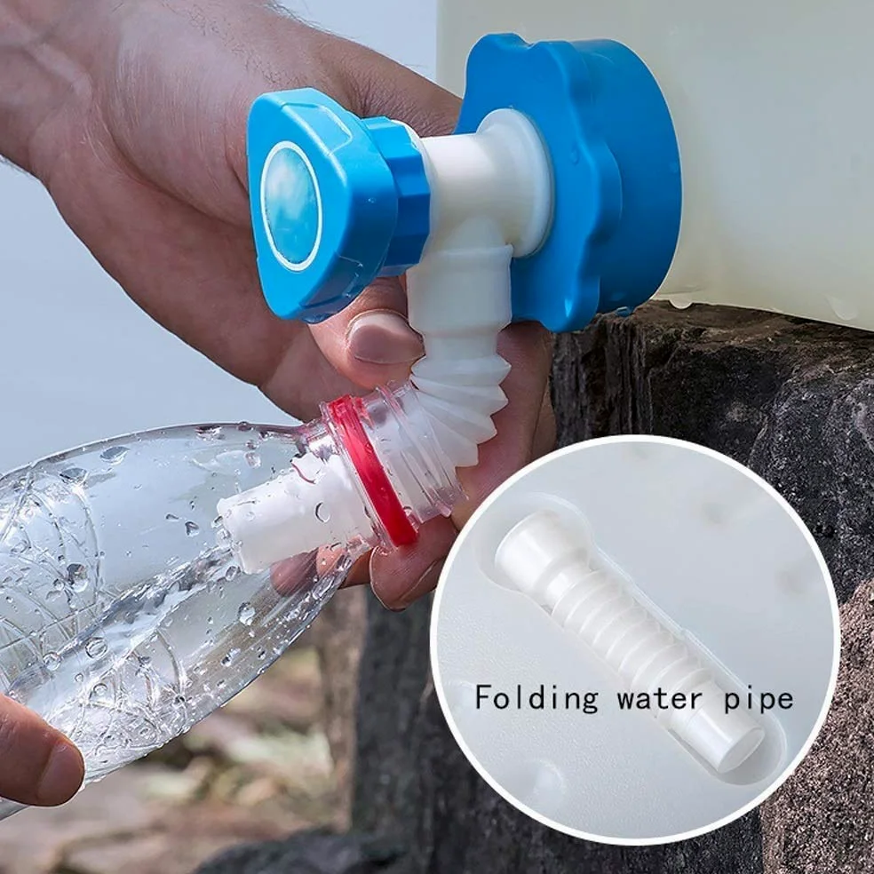 Cubo para Exteriores con Grifo, Tanque de Agua de plástico PE de Grado alimenticio, contenedor de Cubo para Acampar Espesado con Agua purificada portátil para el hogar, 18L (24L)