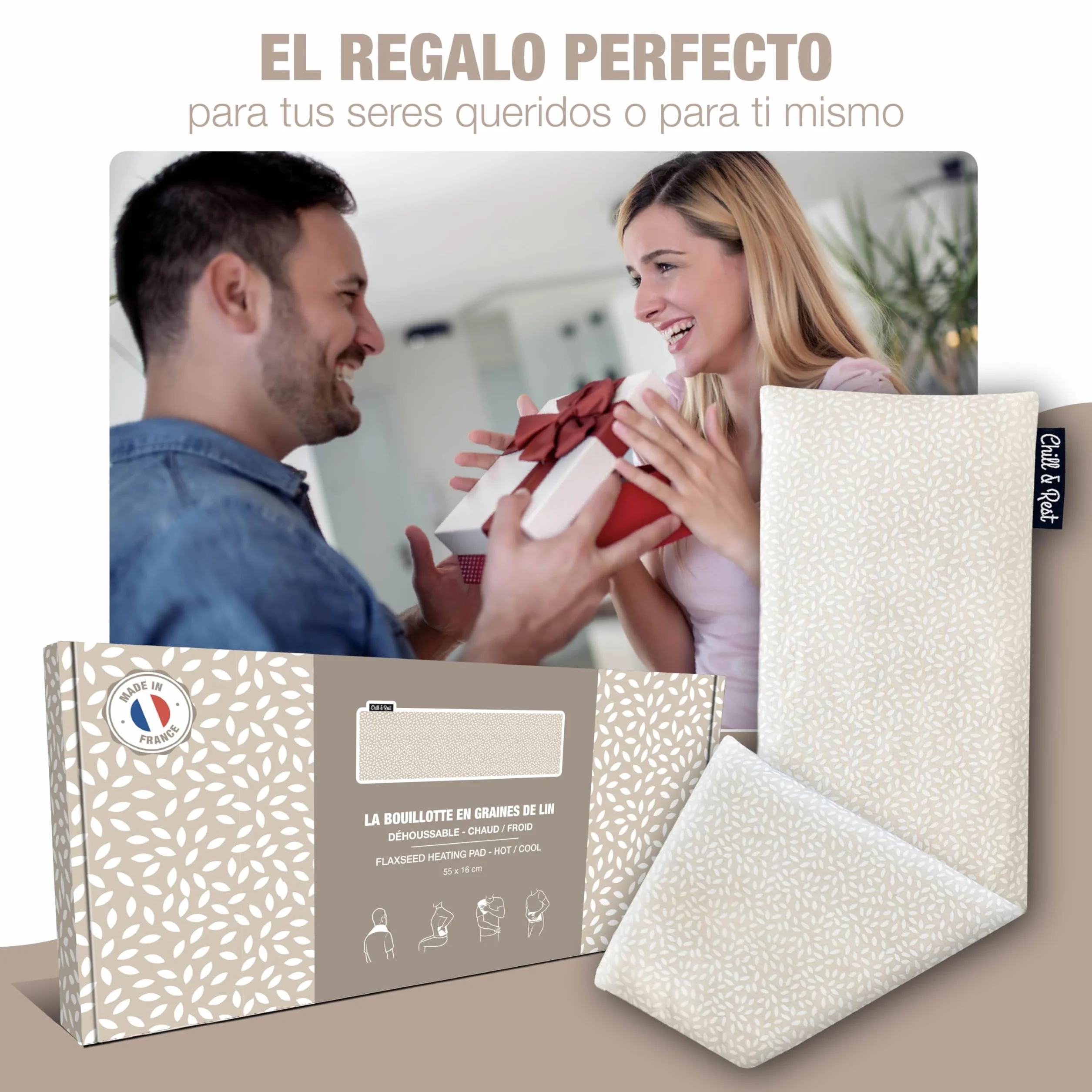 Saco de semillas para microondas Chill&Rest Naturelle Beige