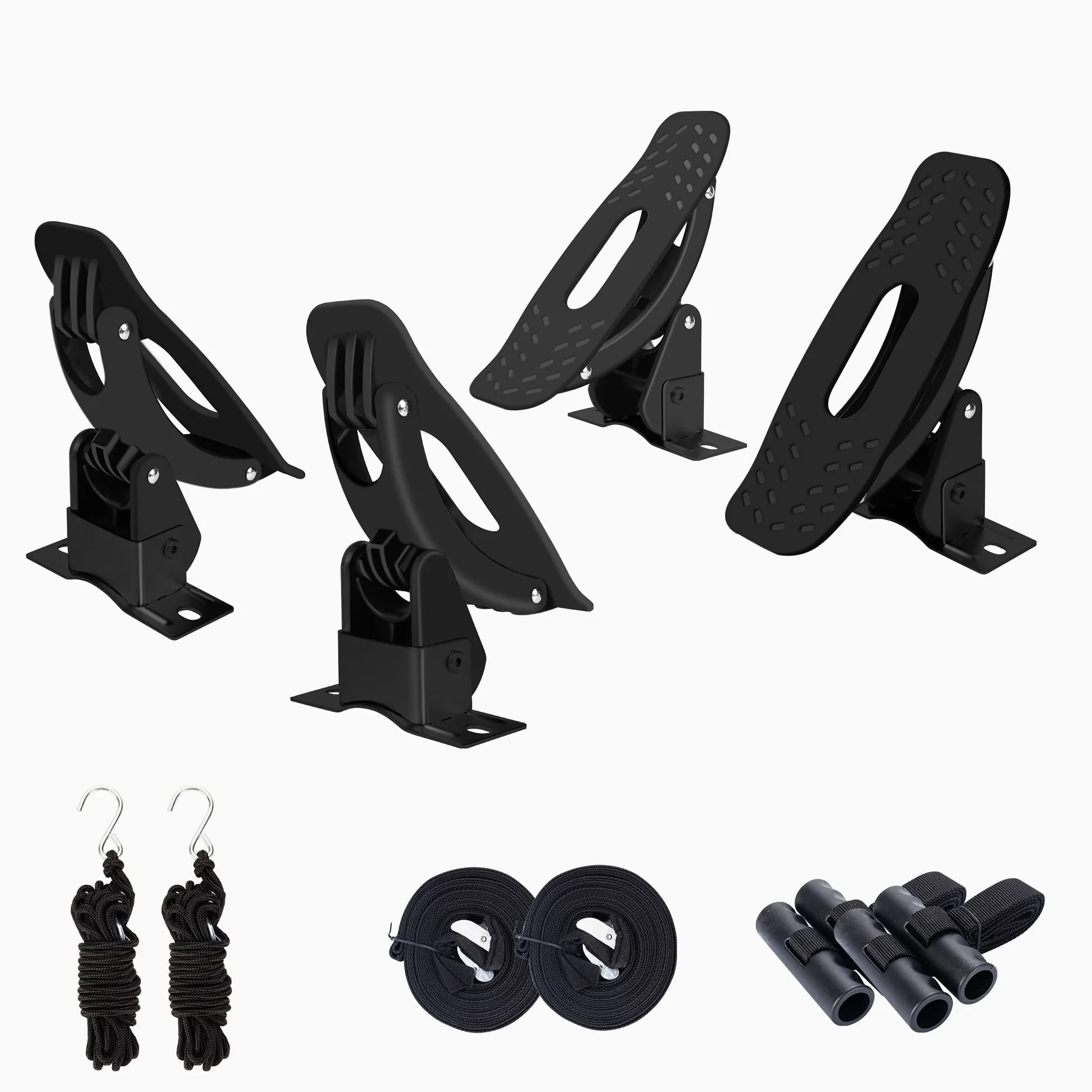 un par de barras plegables para kayak, canoa, tabla de surf y barcos de carga para prácticamente todas las barras transversales y barras de carga, doble plegable, para kayak, canoa, tabla