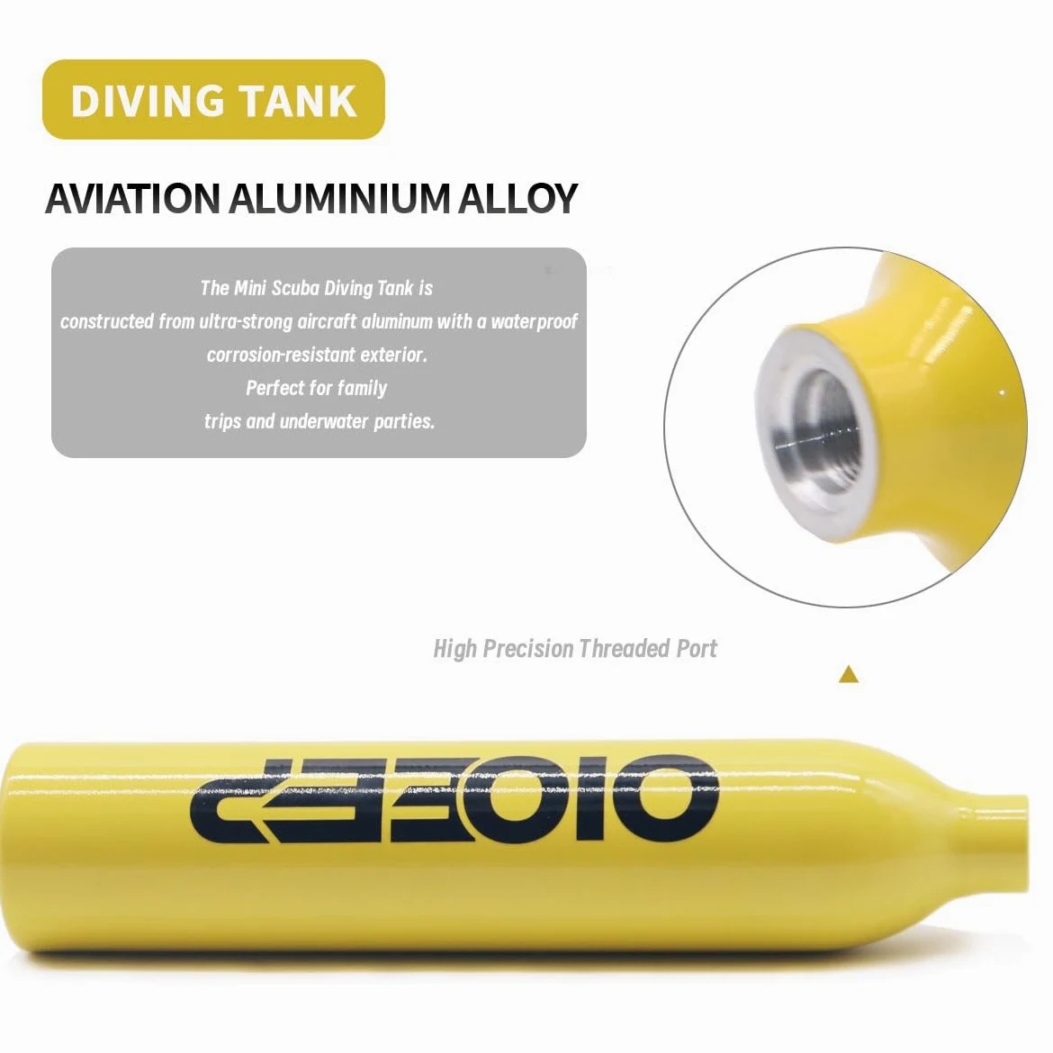 Mini tanque de buceo de 0,5 L, tanque de pulmón portátil de 0,5 L, sistema de respiración subacuática de 5 a 10 minutos para familia, fiesta y viaje, kit de buceo
