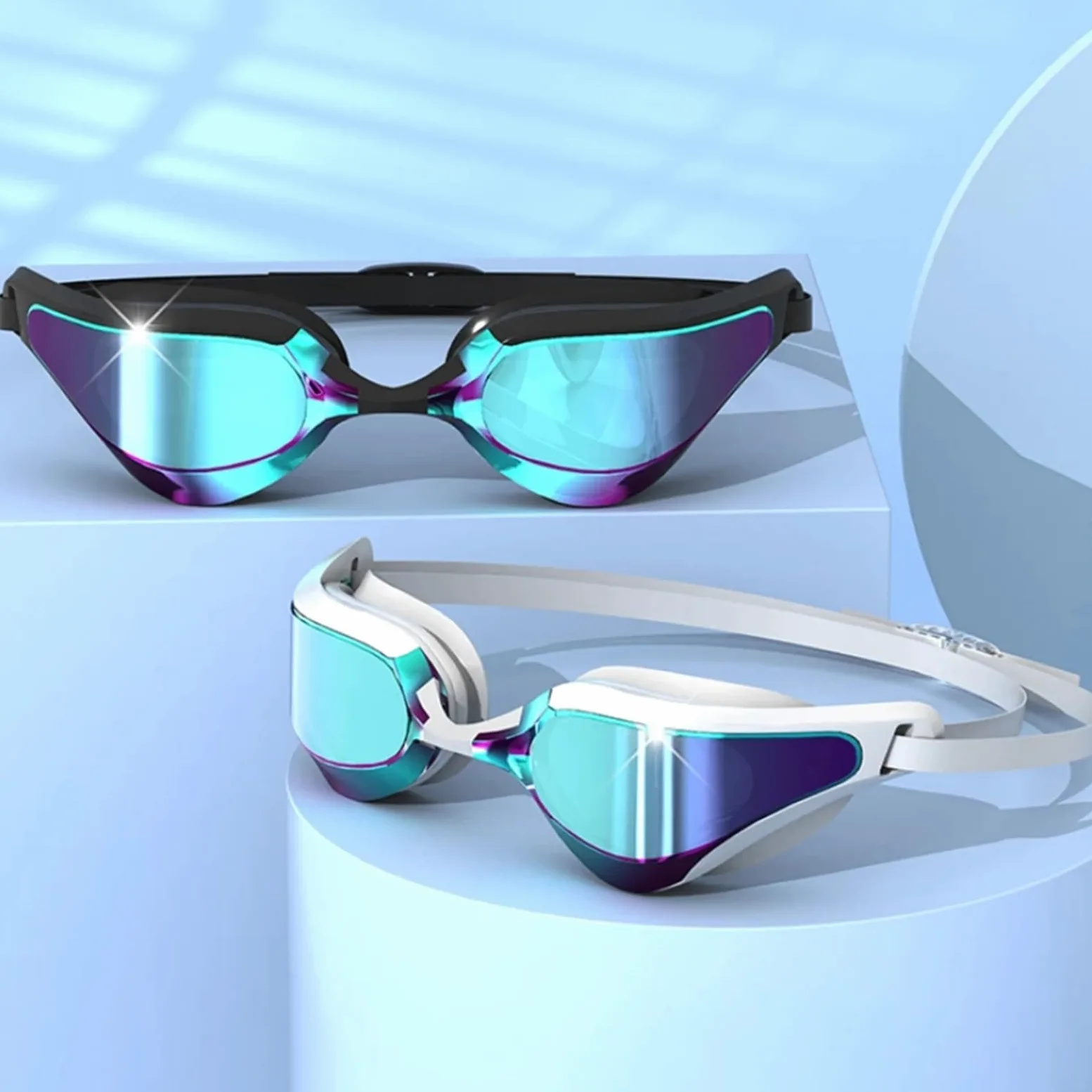 Gafas de natación ajustables Swim Race Para Deportes | Gafas de visión amplia for natación y buceo, sin fugas for nadadores