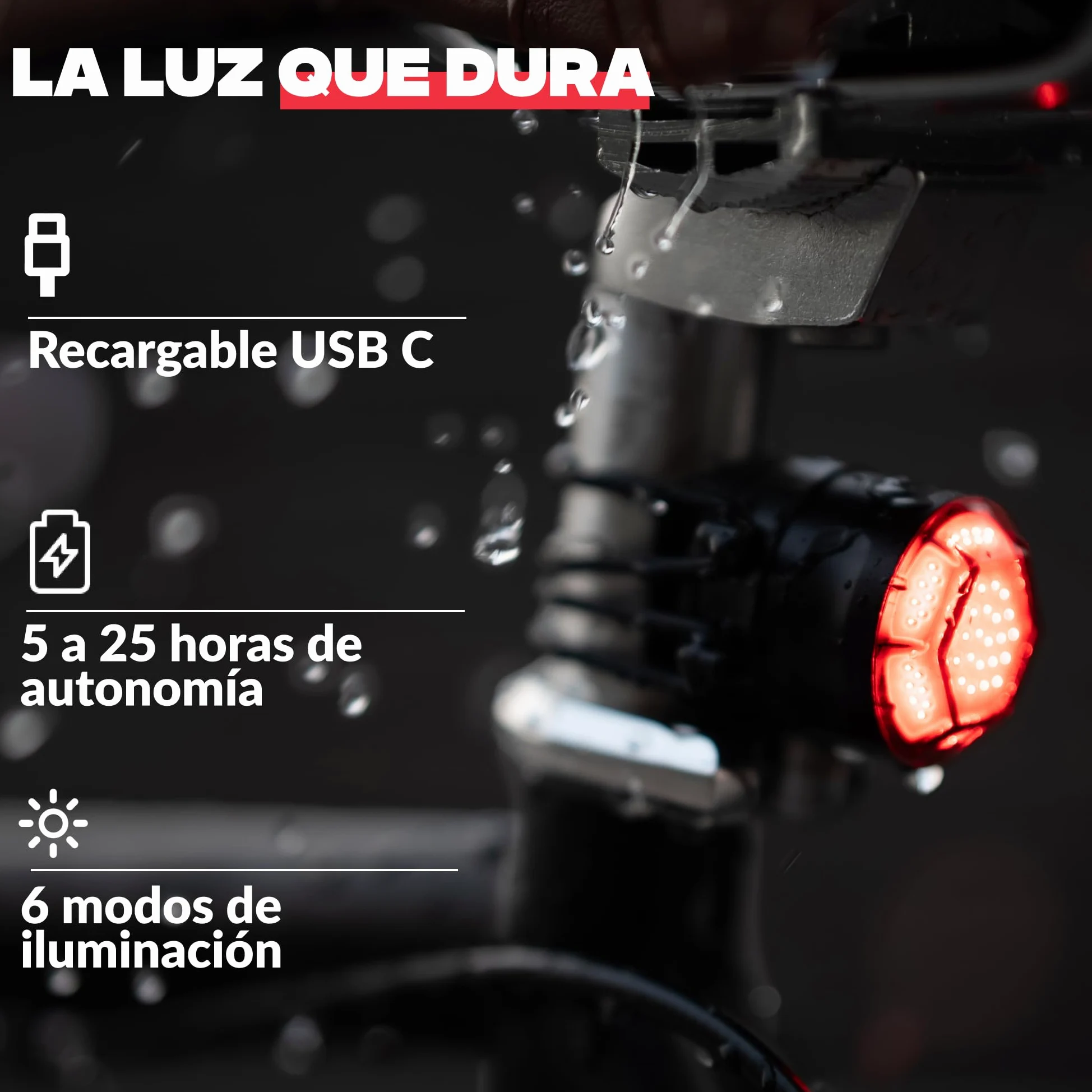 SHAPEHEART Light_Mini_Red Luz de Bicicleta Adulto Unisex, Negro, Sencillo