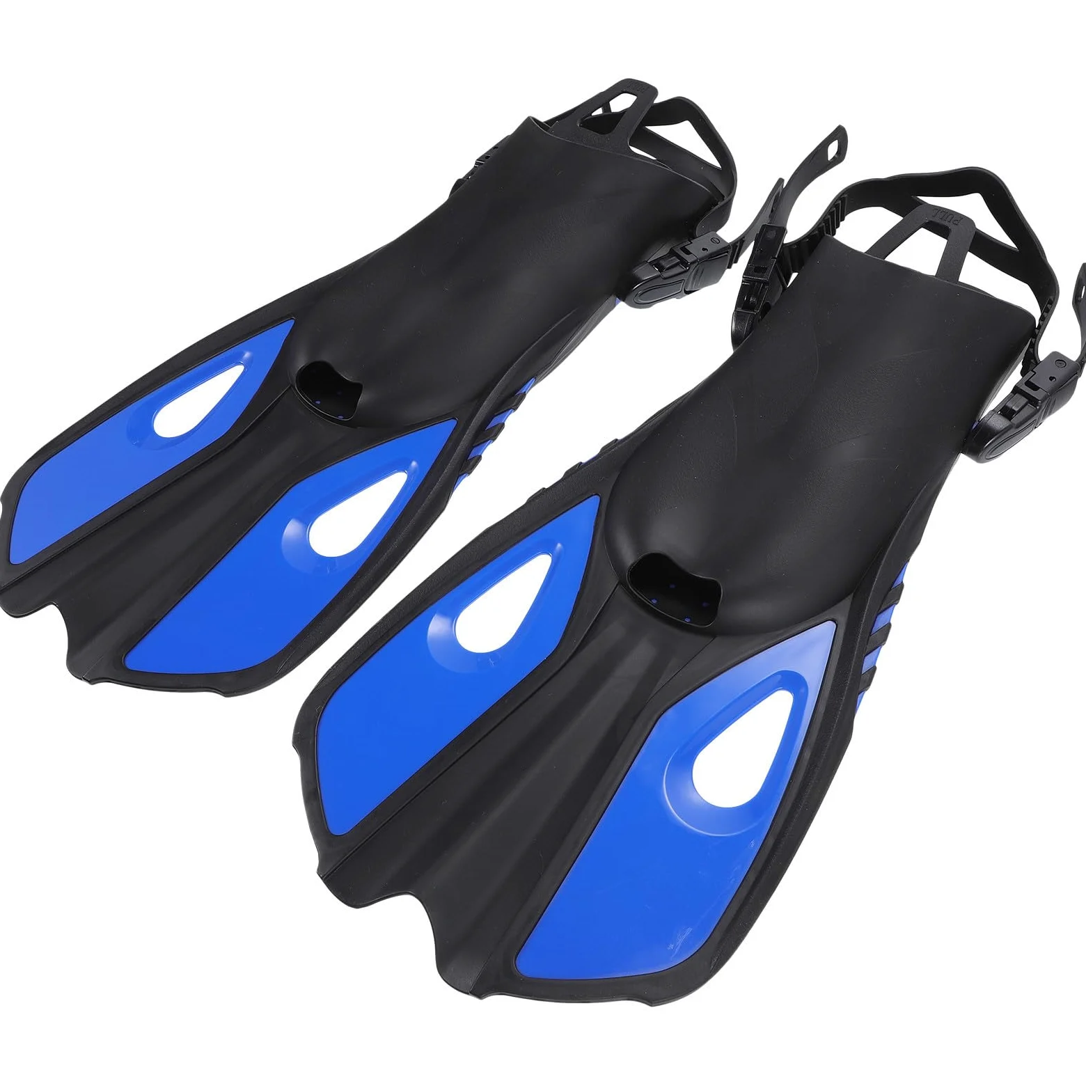 PRETYZOOM Aletas de Buceo para Adultos Ajustables de Goma Azul | 1 Par, Fácil Ajuste de Talla y Extracción, para Principiantes, Uso en Mar y Inmersión