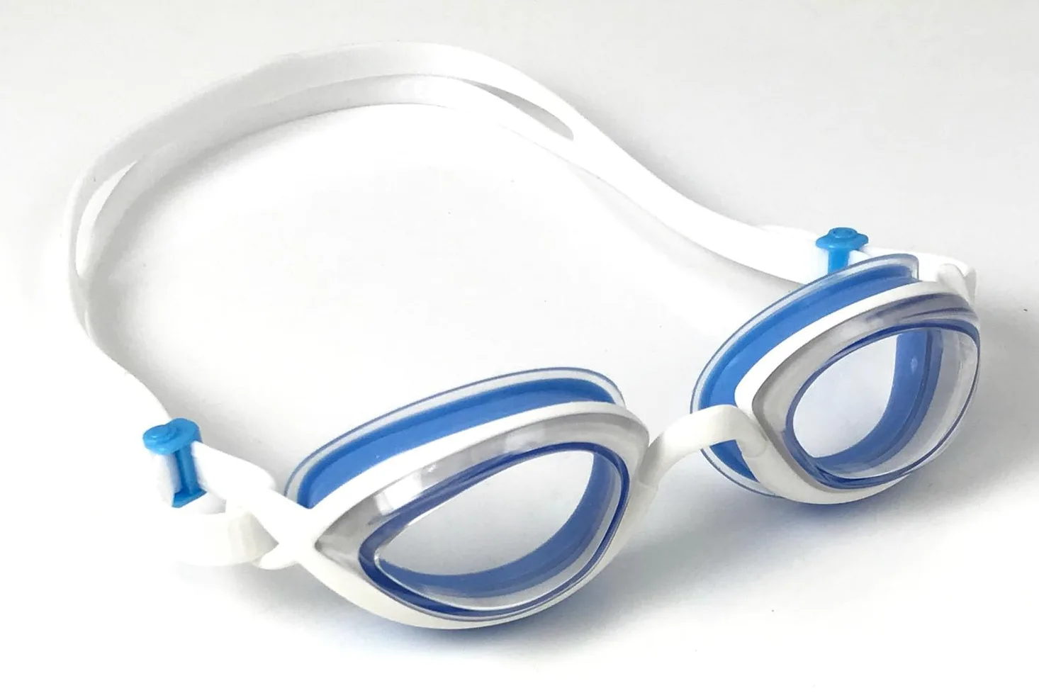 Snake & Pig Basilisk - Gafas de natación, ajuste cómodo para adultos (azul en blanco con lente transparente)
