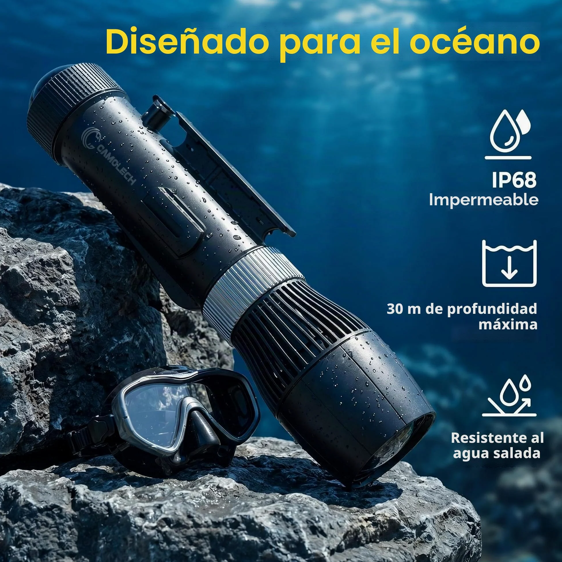 Camolech 900W Patineta submarina y motor para kayak, batería extraíble de 16000mAh, para deportes al aire libre para adultos, buceo y esnórquel en mar/lago/piscina, kit de propulsión eléctrica SUP