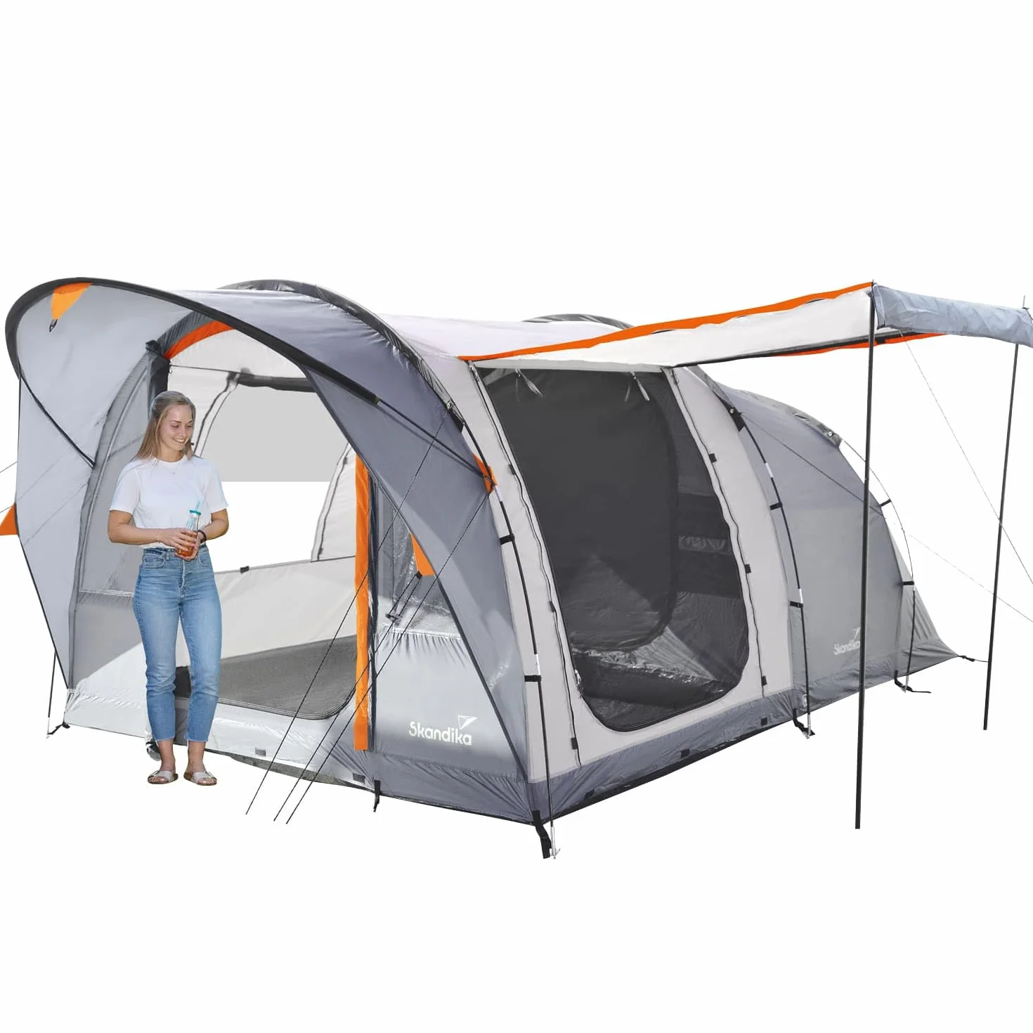 Skandika Egersund Sleeper Protect 3/5/5 XL/7XL Personas | Tienda de campaña con Sleeper Technologie, Suelo Cosido, Cabina de Dormir Negra, Impermeable