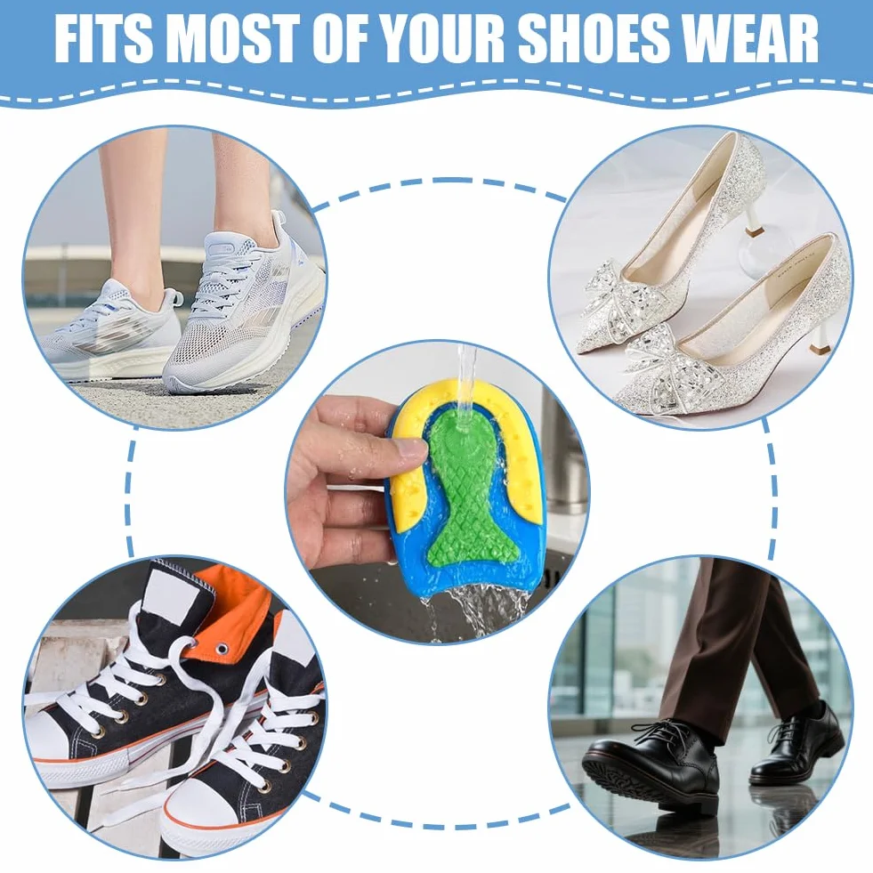 Taloneras de Silicona para Zapatos Aliviar el Dolor Reducir Golpes Plantilla Gel Talón Transpirables Talla L (40-46)