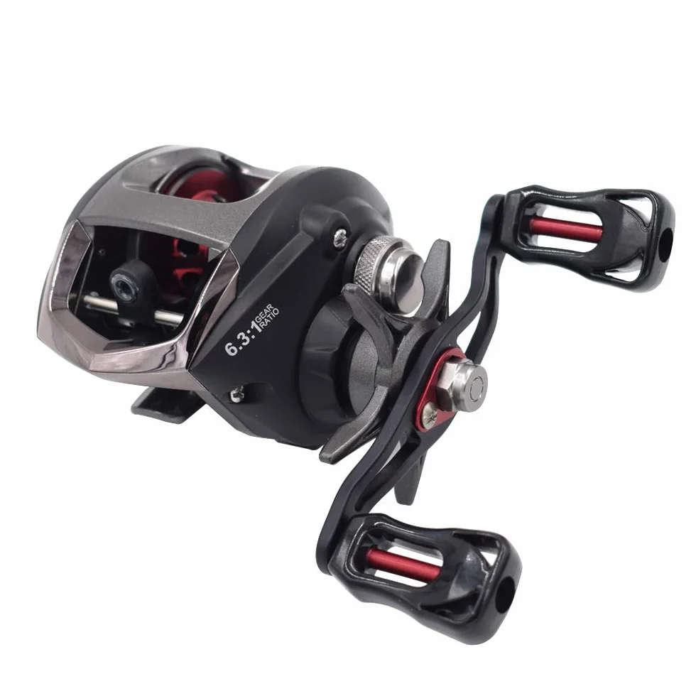 Diwa Baitcasting Carretes de Pesca Carretes de Agua Salada de Agua Dulce Spincasting Carretes de Fibra de Carbono Arrastre 18 LBS 12 + 1 Rodamientos de Bolas de Acero Inoxidable Blindados Carrete