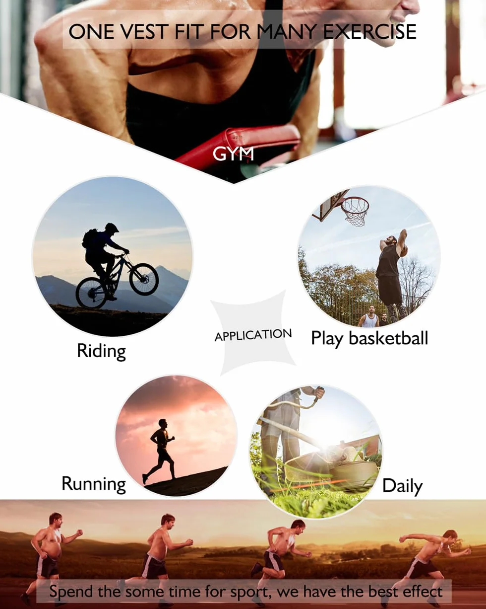 Chaleco Sauna Deportivo Hombre Camiseta Fitness Faja Compresión para Sudoración, Reductora de Neopreno con Cremallera