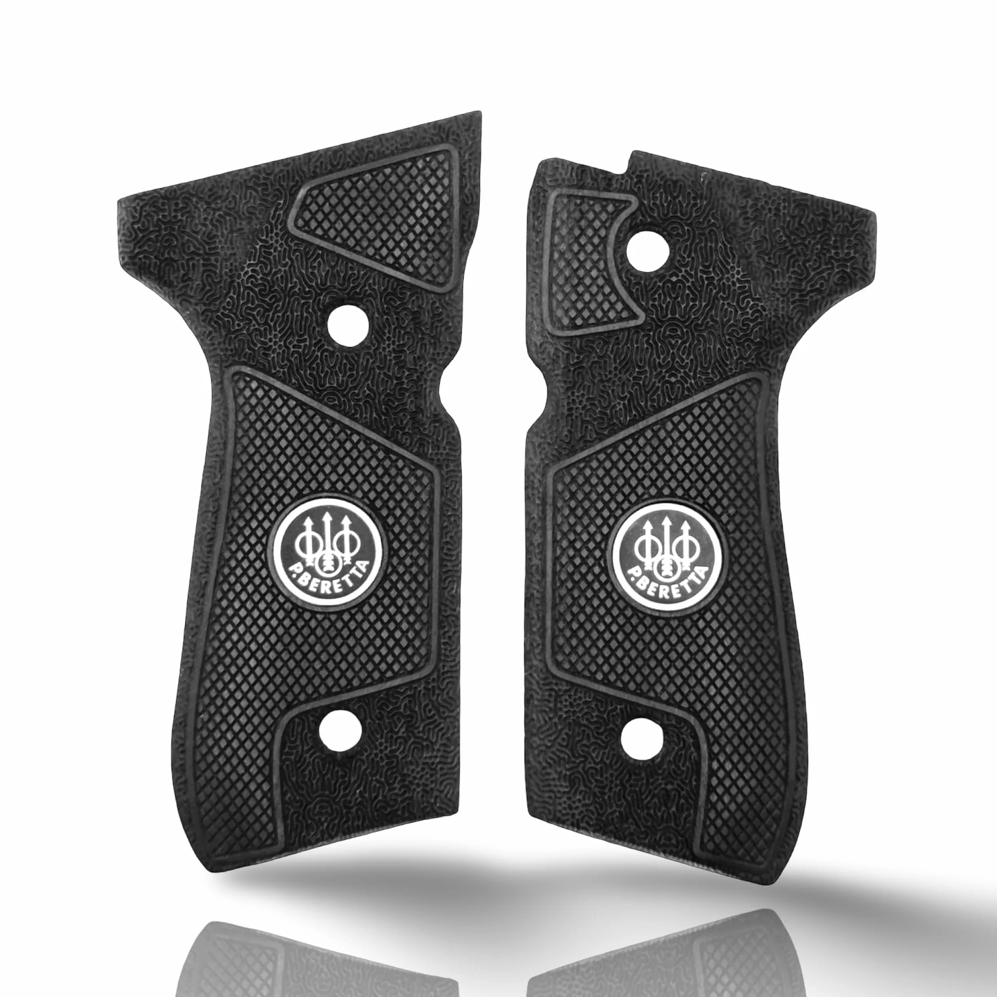 Cachas de Madera para Beretta 92FS, 92F, 92A1, 96A1, Serie 92 - Madera de Haya, Color Negro