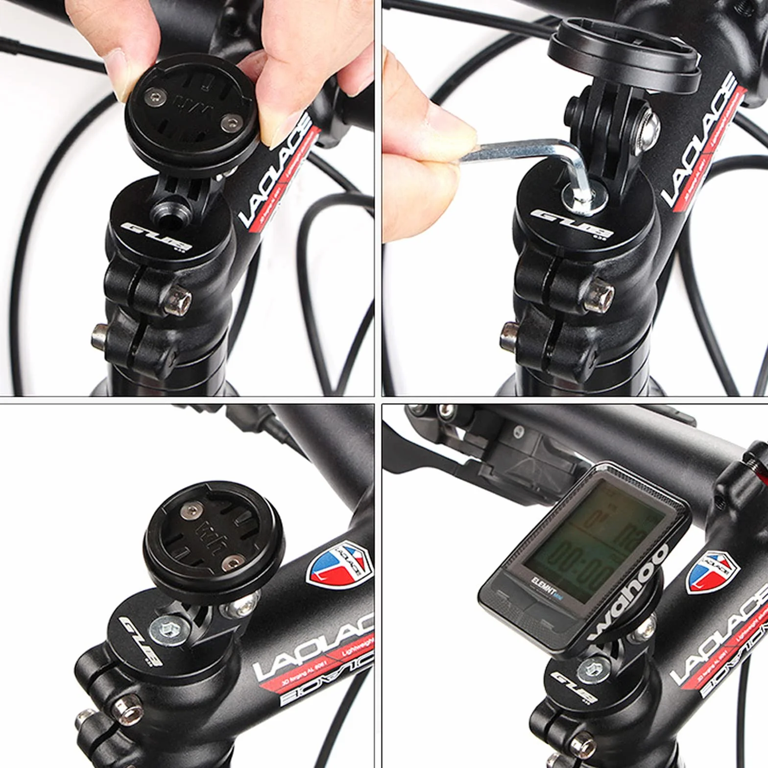Soporte Ordenador Bicicleta, Compatible para Garmin Edge, Wahoo Elemnt, Bryton, Cat Eye Soporte Ordenador MTB Manillares Potencia (Ángulo Ajustable)
