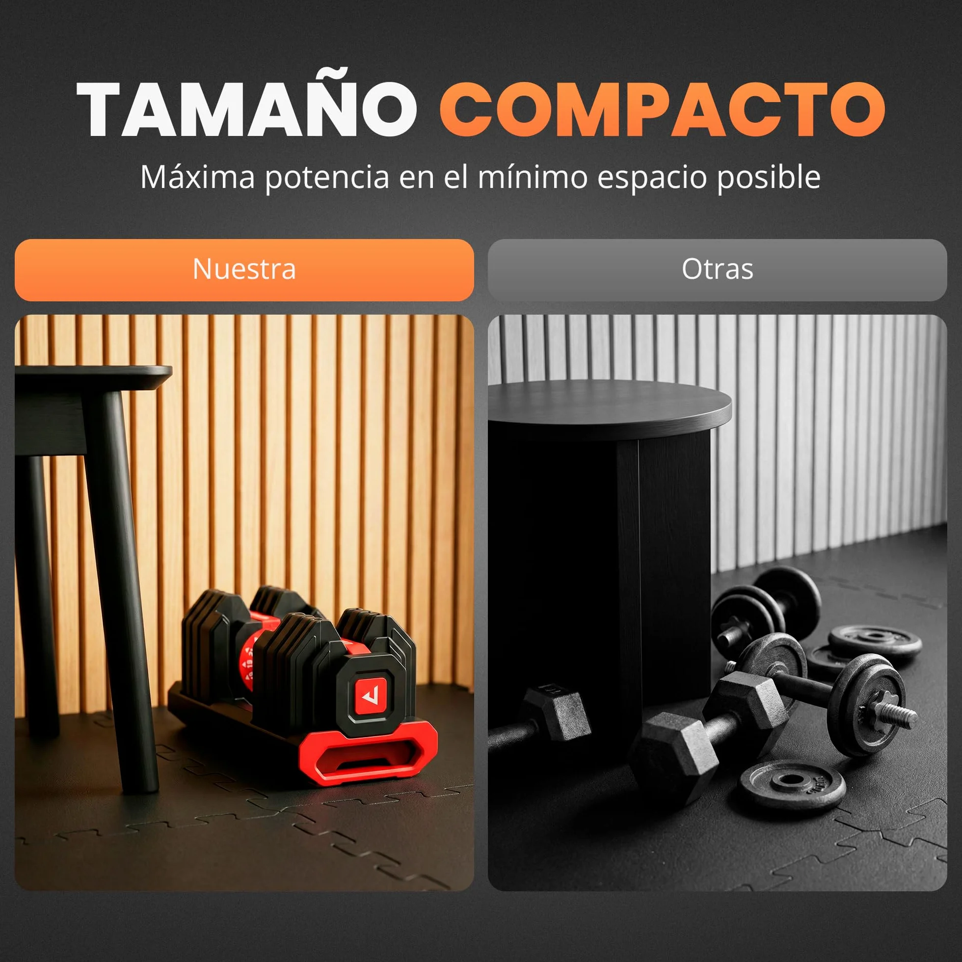 JUPPLIES Mancuerna Ajustable Hasta 24 kg – Pesas Regulables 15 Niveles 2–24 kg con Ajuste Rápido, Bloqueo de Seguridad y Base Antideslizante, Ideal para Entrenamiento en Casa o Gimnasio
