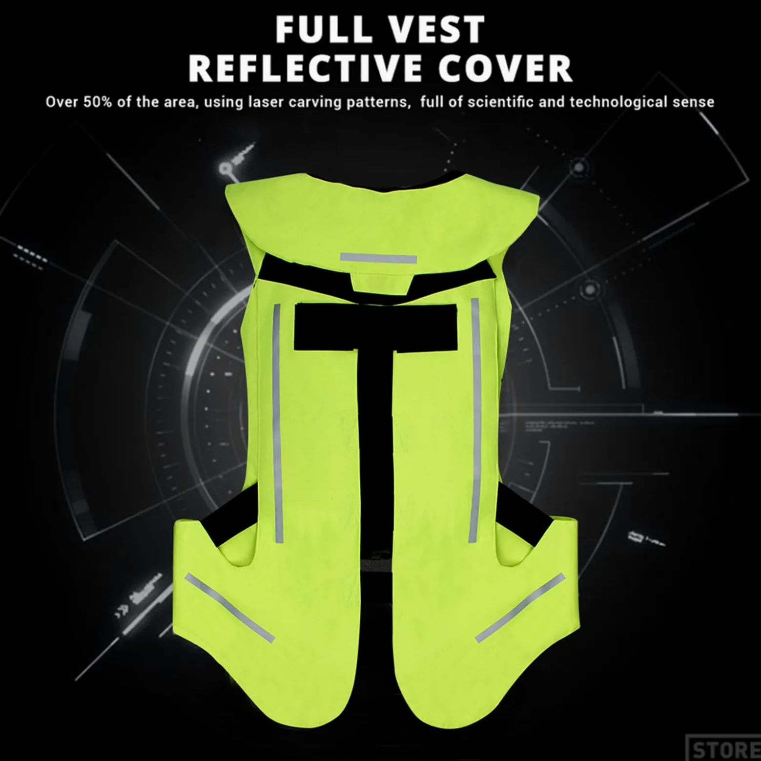 Chaleco de bolsa de aire para motocicleta, chaleco protector ligero con tira reflectante, chaqueta de equitación inflable profesional