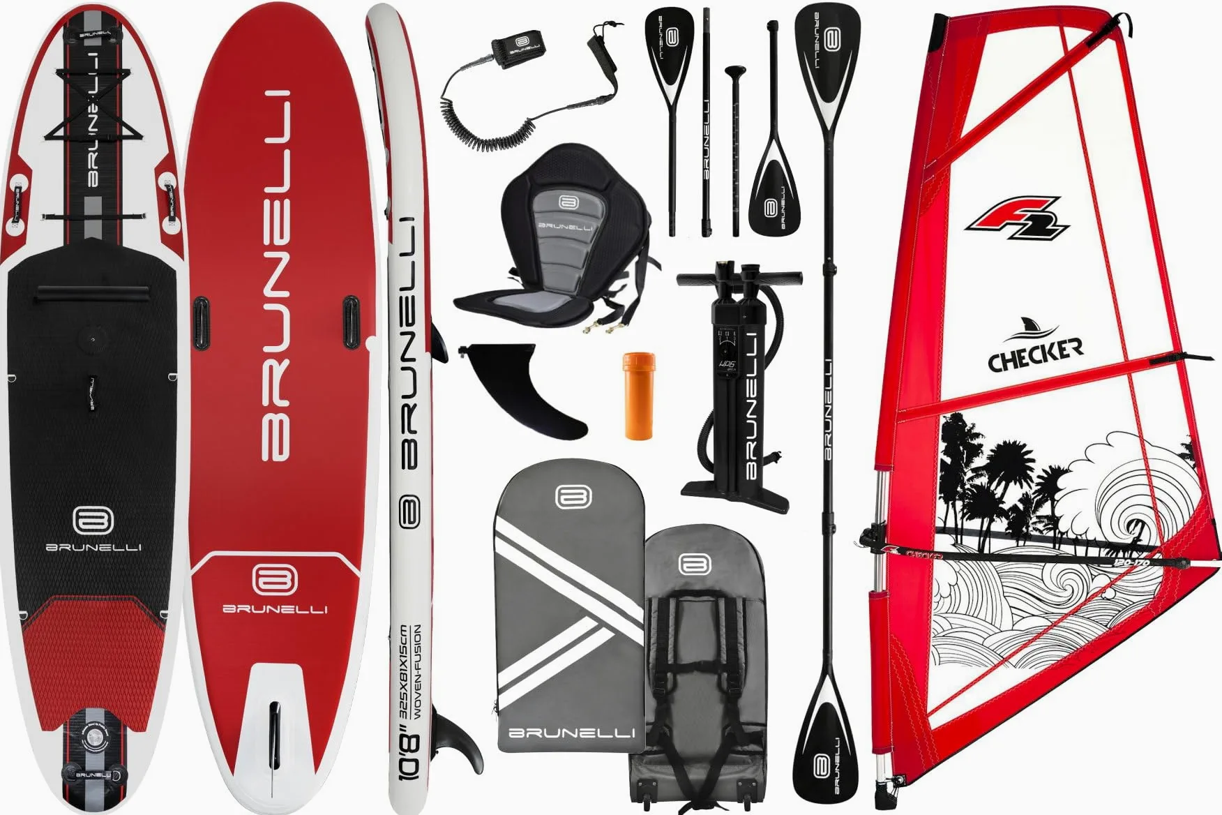 BRUNELLI 10.8 Windsurf Woven - Tabla de surf hinchable de doble capa, 4,5 m²