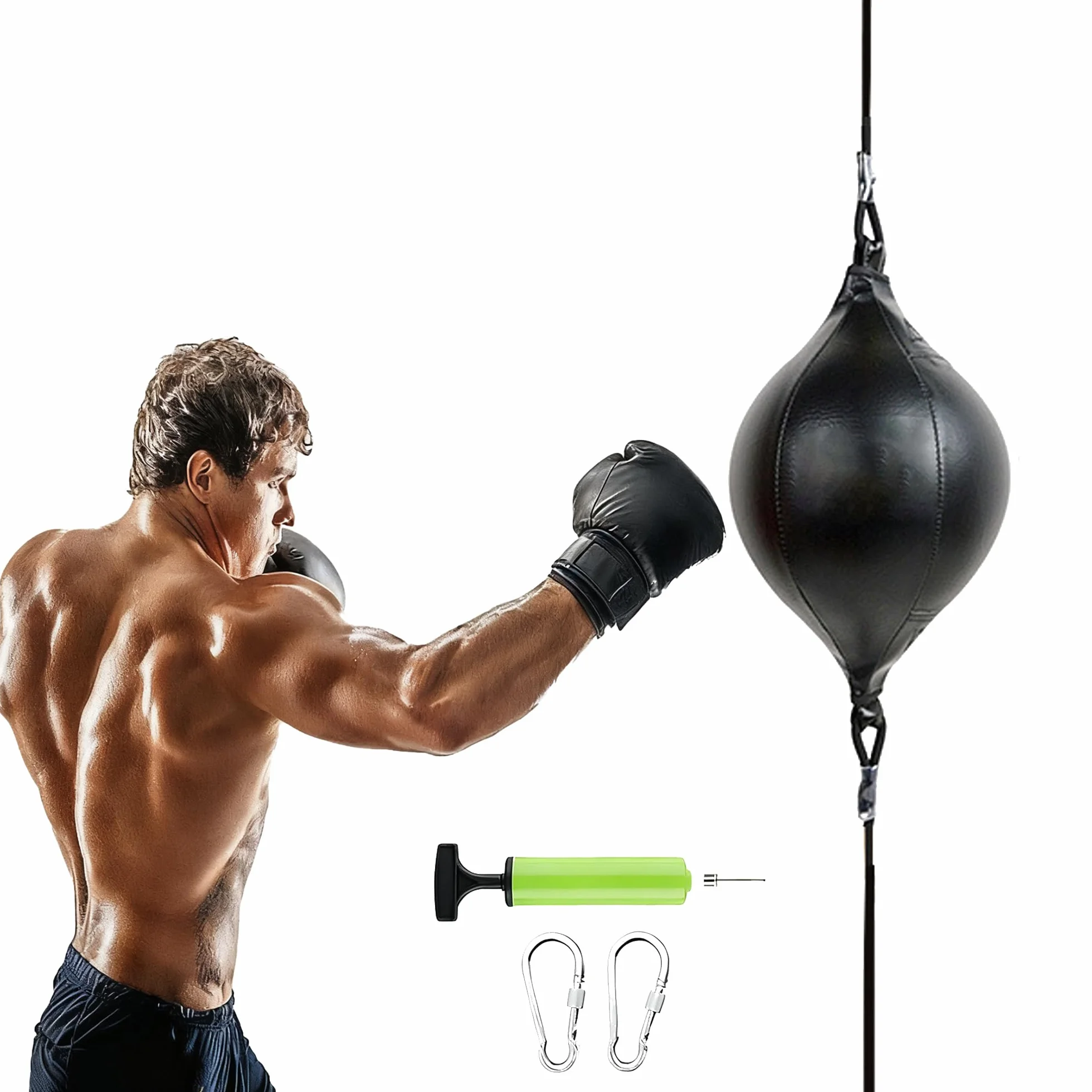 Pelota de Boxeo de Doble Extremo, Balón de Boxeo Universal suspendido de Cuero de Doble Extremo, Bola De Velocidad Colgante, Pelota De Boxeo Elástica, Balón De Boxeo, Bola De Velocidad