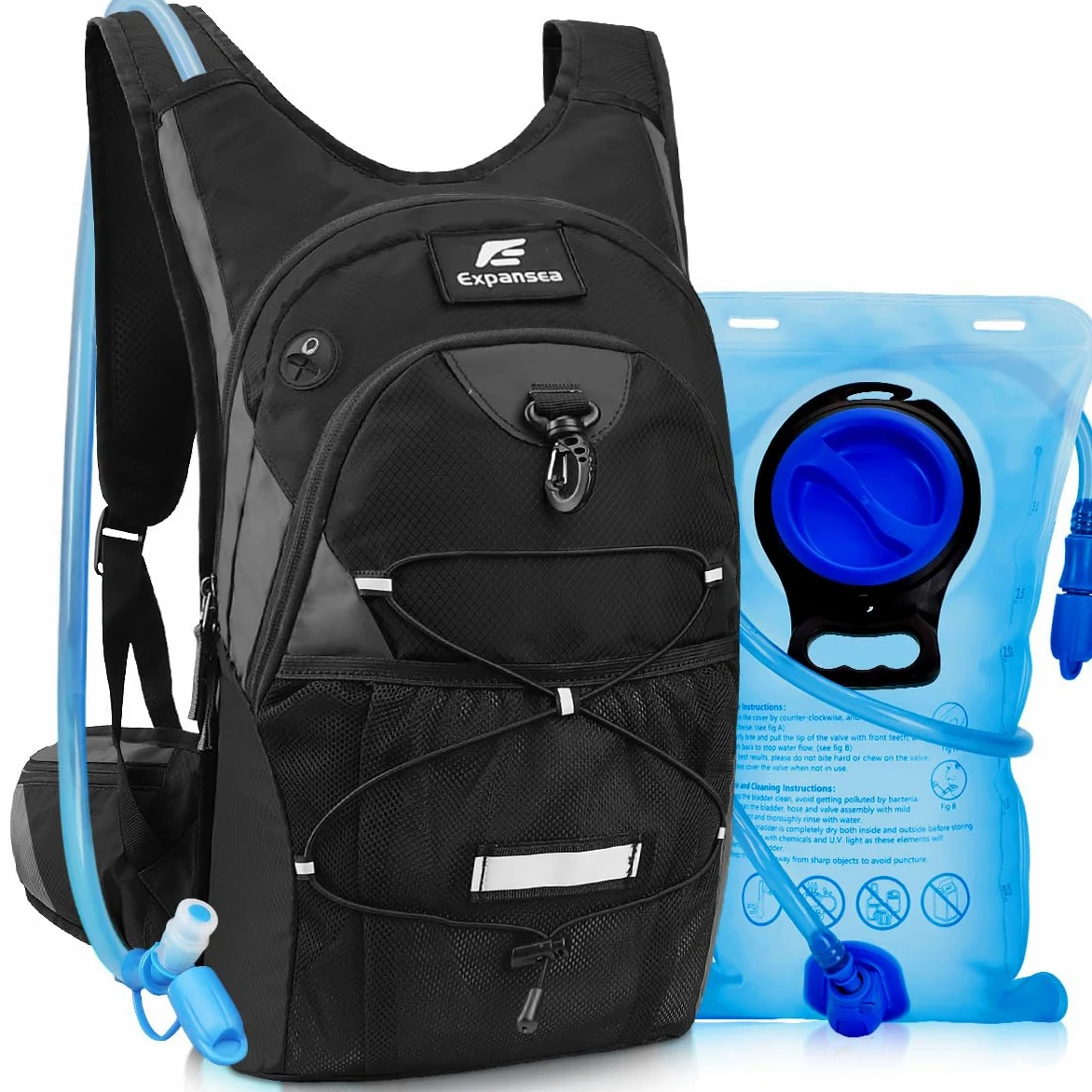 Mochila de hidratación con 3L Bolsa de Agua, Mochila Impermeable para Exteriores, Adecuado para Deportes al Aire Libre, Correr, Ciclismo, Senderismo, Escalada, esquí
