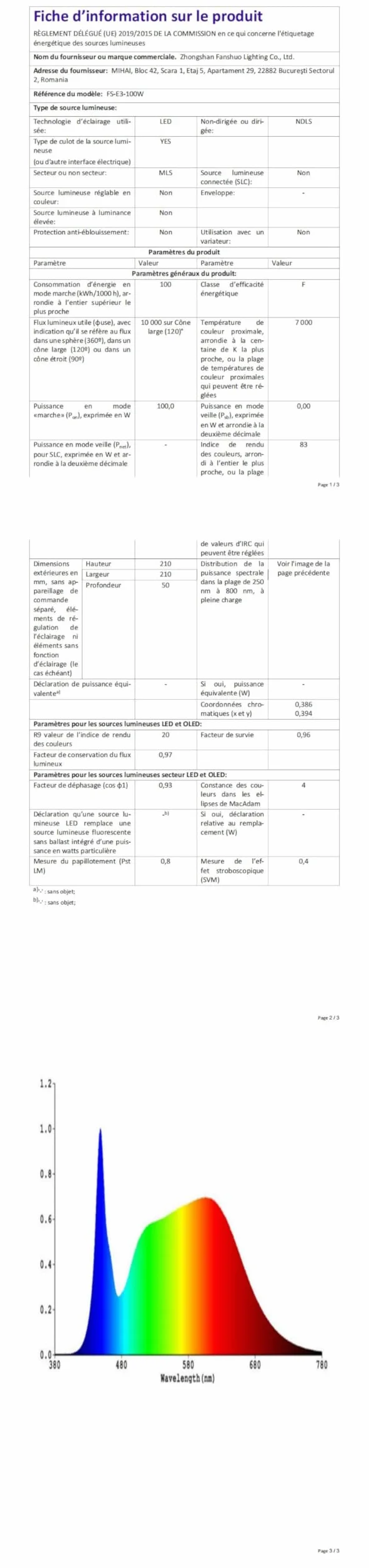 UFO LED Lámpara de Alta Bahía 100W 10000LM 7000K Blanco Frío IP65 Impermeable Industrial