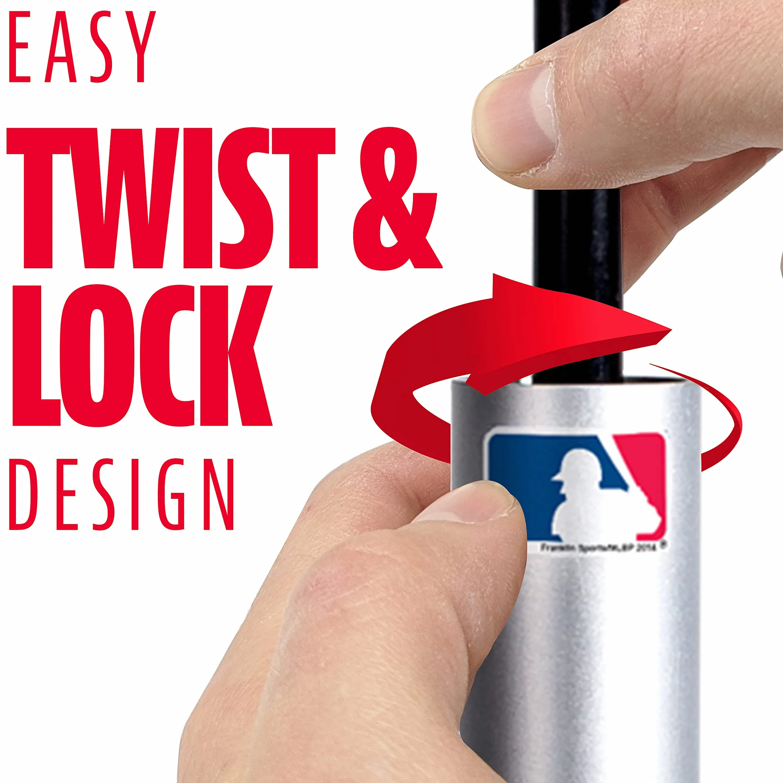 Franklin Sports Baseball + Softball Batting tee - MLB Pro Porta Hitting tee - Portable, Weighted Batting tee for Baseball + Softball - Adjustable tee