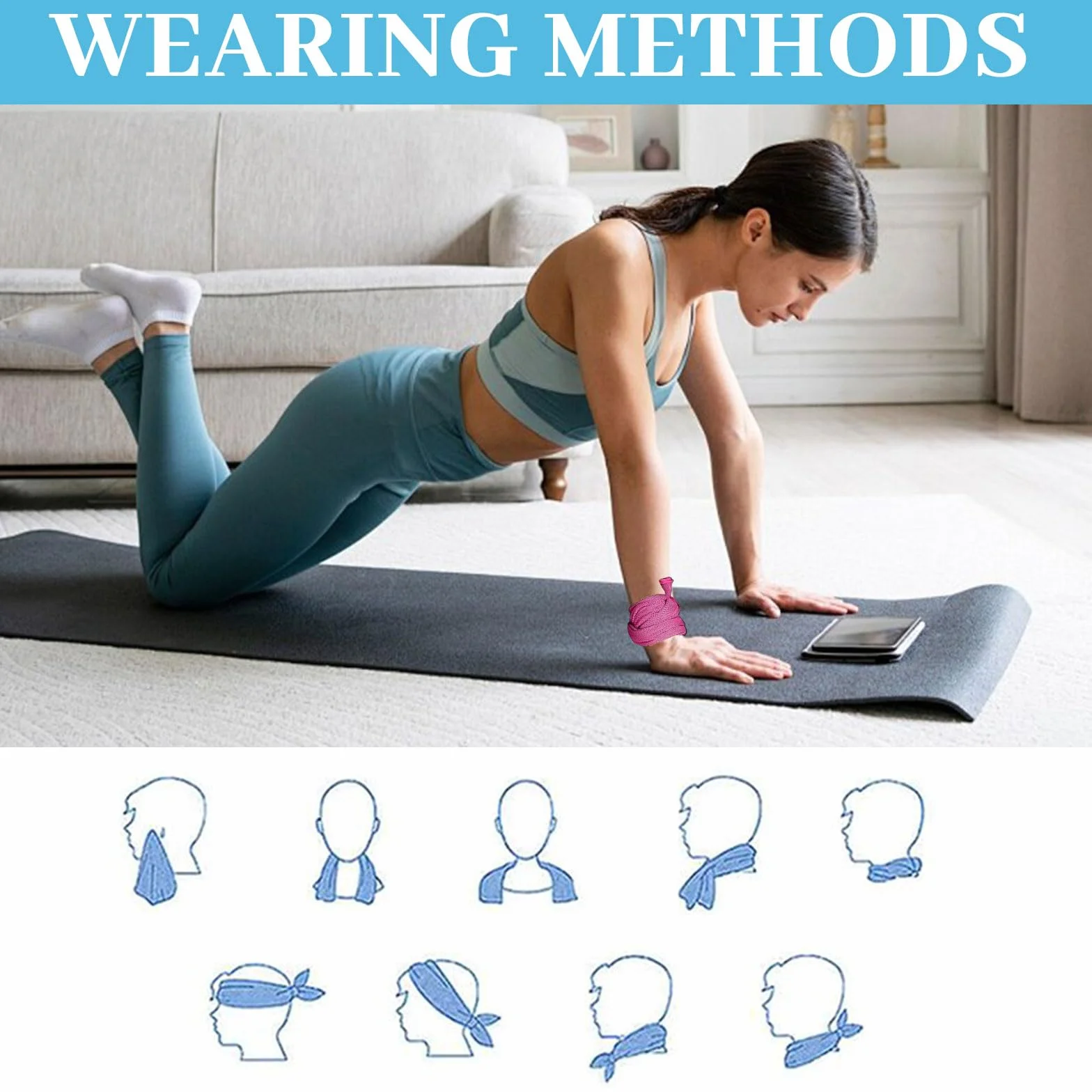 Paquete de 4 Paños Refrigerantes para Cuello y Cara, Paños Frescos para el Cuello, Toallas Antisudor Frescas para Entrenamiento en el Gimnasio, Deportes, Suave y Transpirable