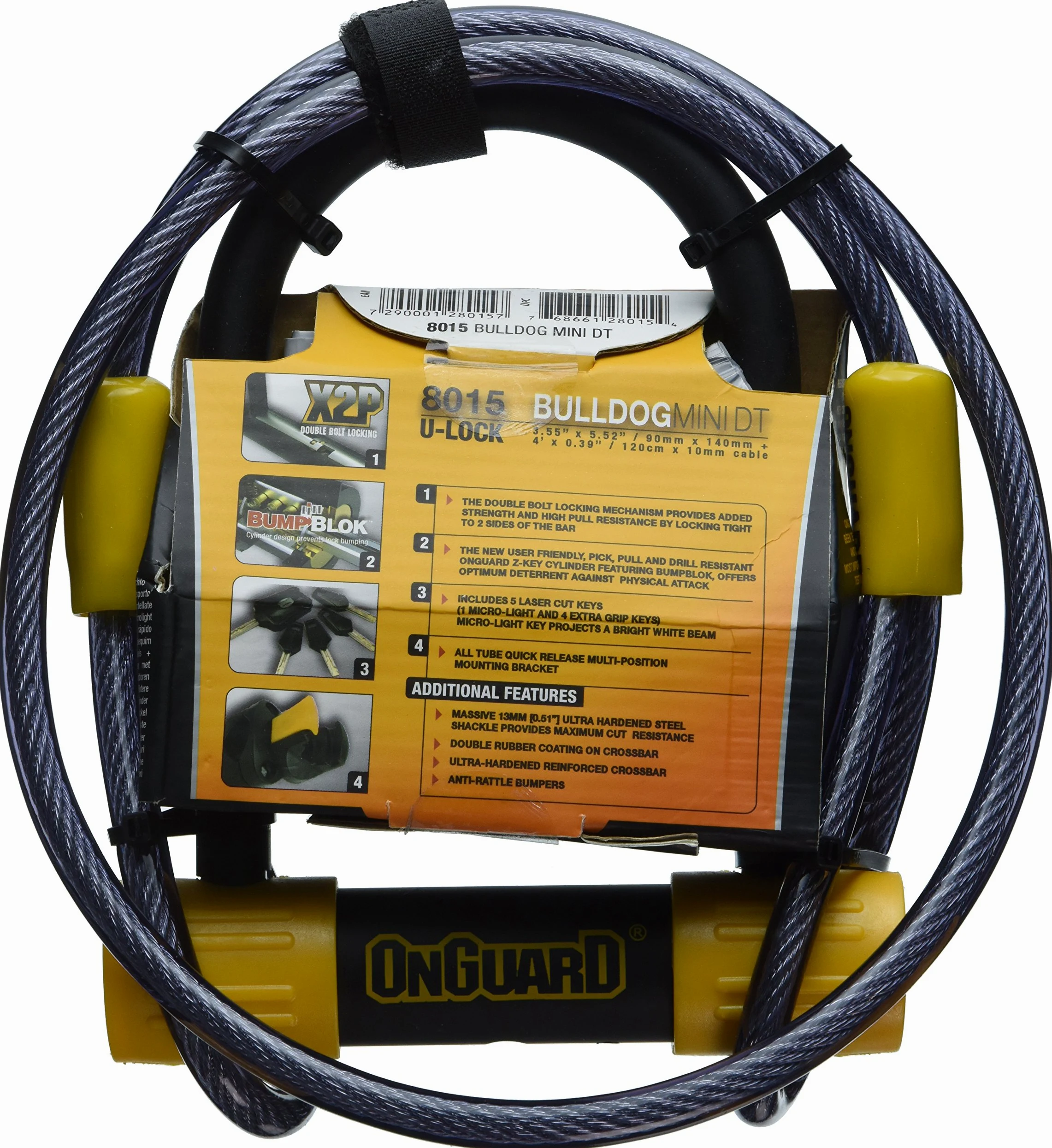 ONGUARD 45008015 Bulldog DT Candado para bicicleta, negro, 8,9 x 14,5 cm