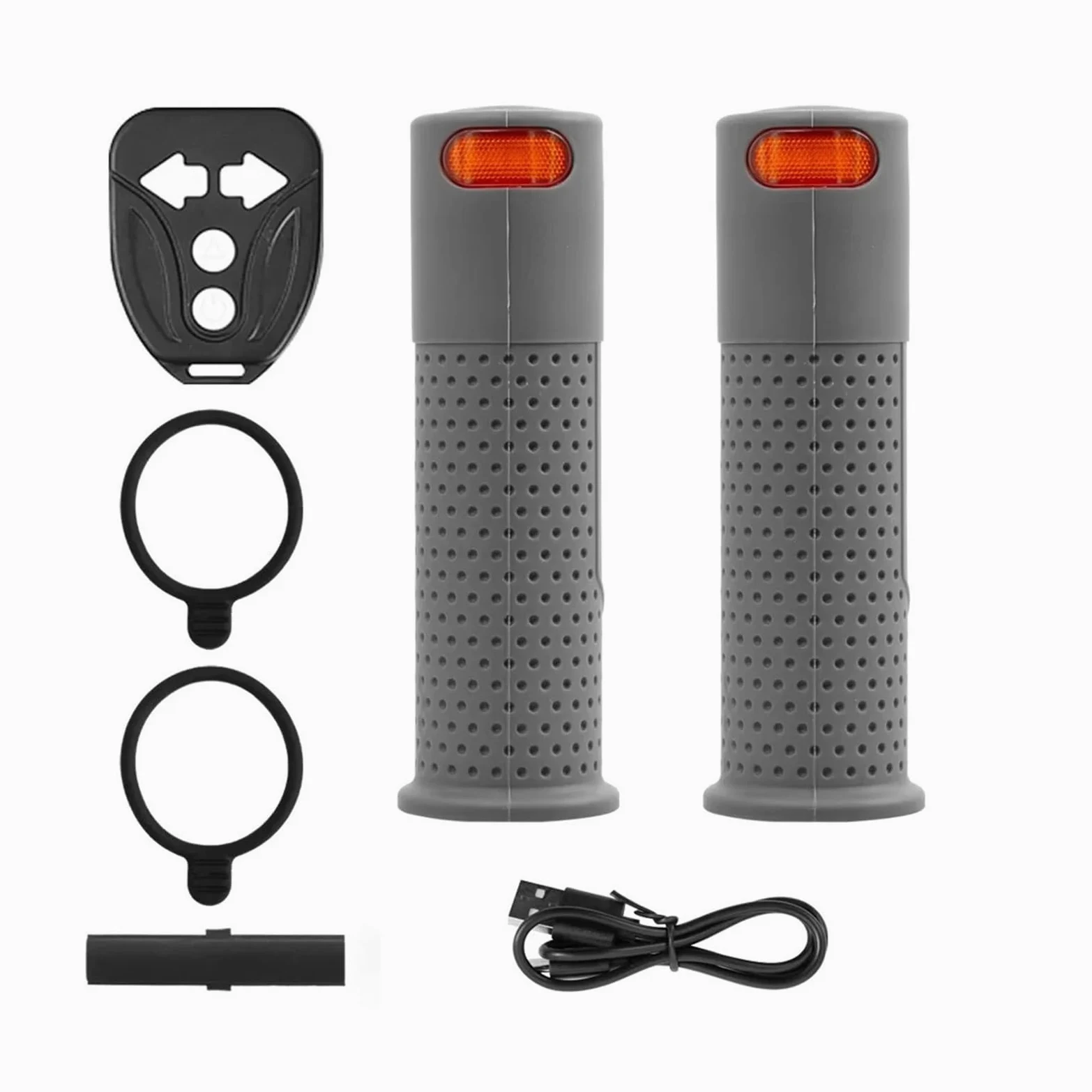 Luz LED brillante para intermitentes eléctricos, cubierta antideslizante para manillar de bicicleta, luz de advertencia, cubierta antideslizante para manillar de scooter eléctrico, agarre