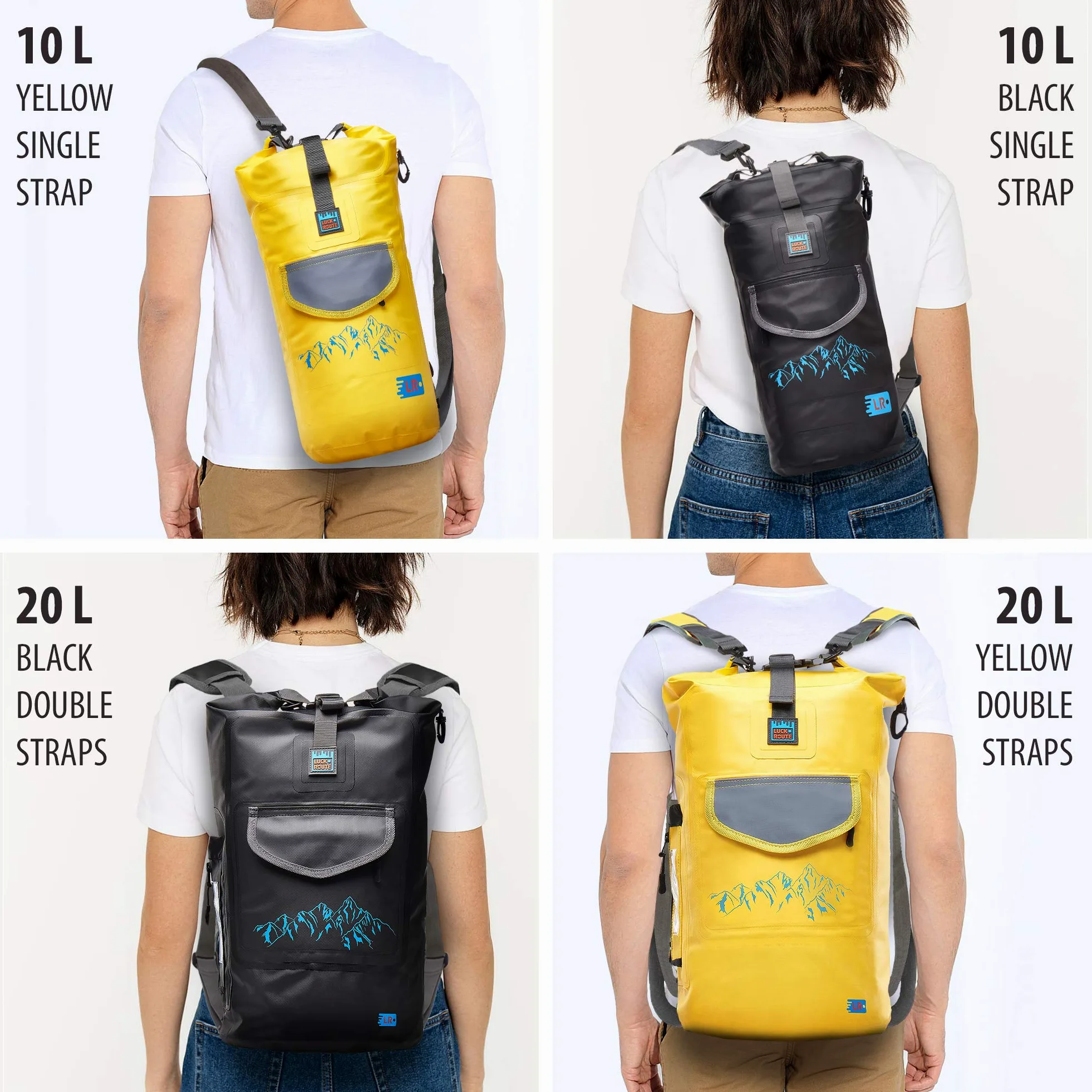 Bolsa impermeable para cámara – Mochila sumergible con doble bloqueo de fijación y almacenamiento inteligente – Bolsa seca para kayak, flotador, canoa y otras actividades acuáticas (negro, 20 l)