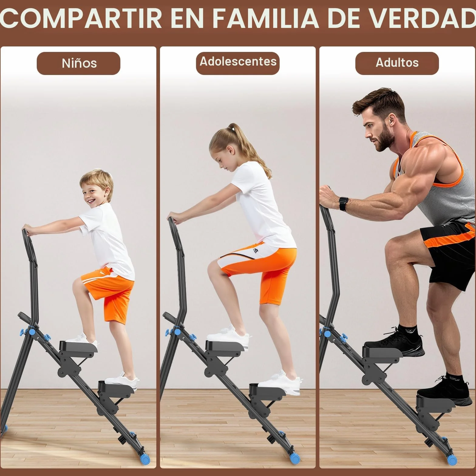 HXD-ERGO Vertical Climbing Machine, Stepper Pedal Portátil Plegable, Cross Trainer con Pantalla LCD para Herramientas, Entrenamiento en Casa, Gimnasio, Manillar Ajustable