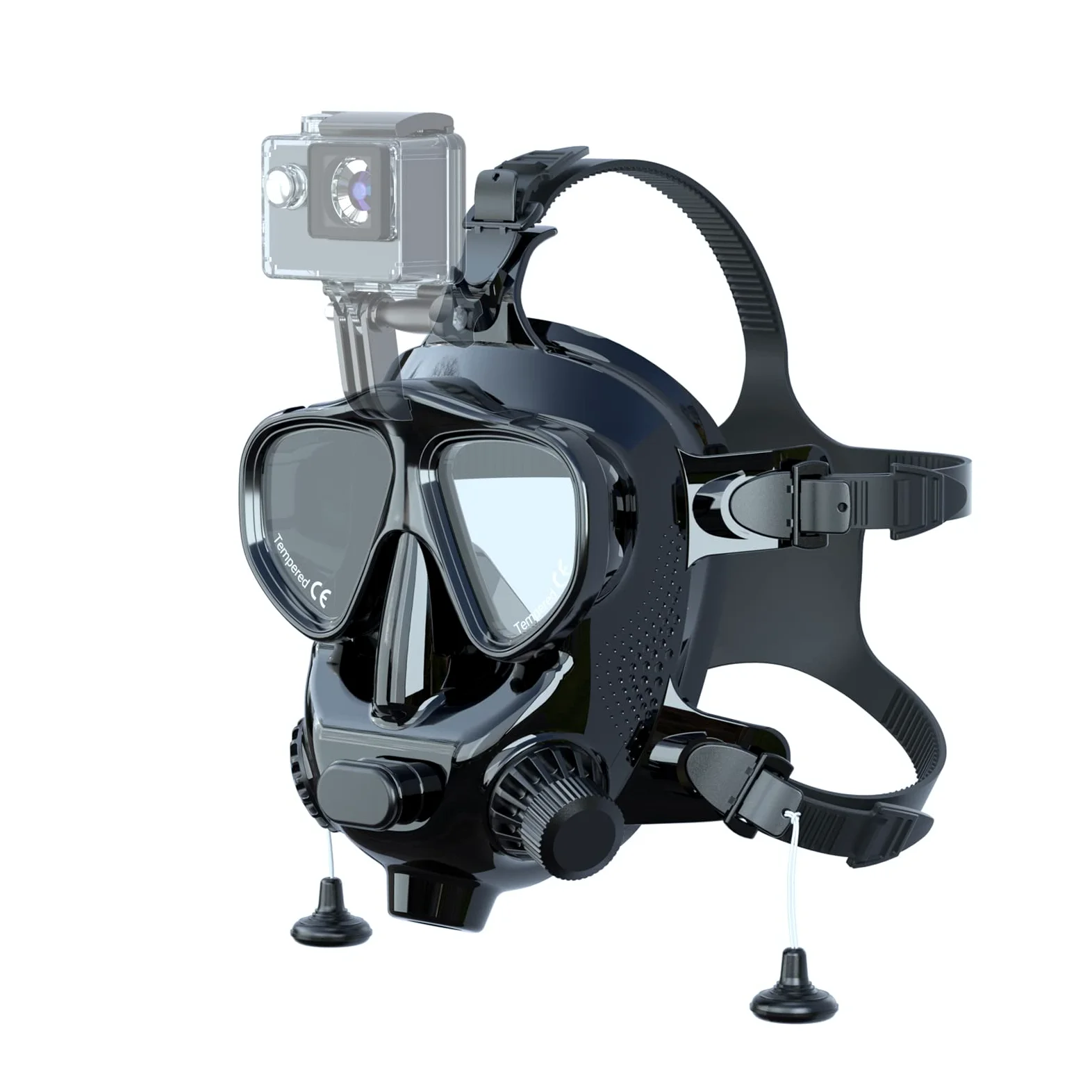 SMACO Máscara de buceo de cara completa con soporte para cámara, máscara de esnórquel de cara completa para adultos compatible con S400/S400 Plus/S400 Pro/S700 Tanque de buceo, kit de máscara de buceo