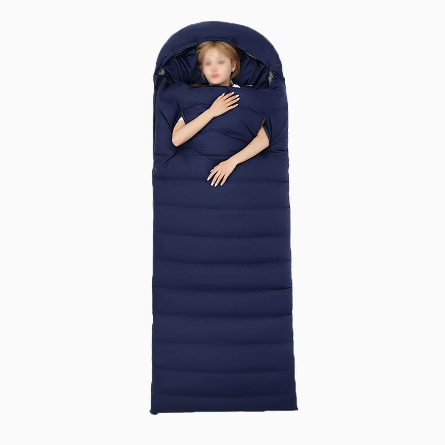 Saco de Dormir for Acampar, Sacos de Dormir livianos y portátiles con Orificios for los Brazos y Almohada Que se Pueden unir for Dos Personas, Impermeable y cálido, Adecuado for Adultos