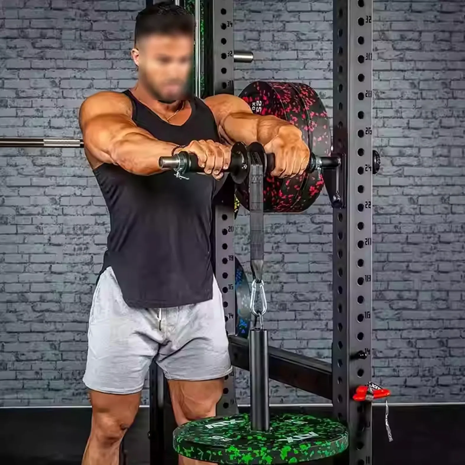 Rodillo de entrenamiento de antebrazo para bastidores de potencia, se adapta a tubos de 3 x 3 pulgadas, dispositivo de agarre de brazo para entrenamiento de fuerza y soporte de muñeca