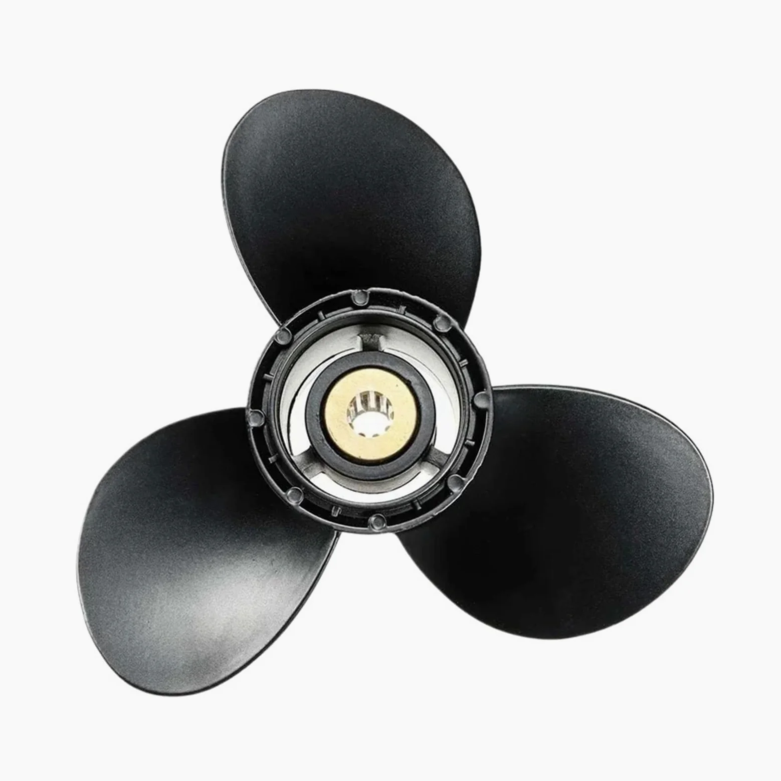 Hélice fueraborda Universal 58100-93723-019 Adecuada for 8-20p 9 1/4X9 aleación de Aluminio 3 Palas Negro 10 Dientes estriados