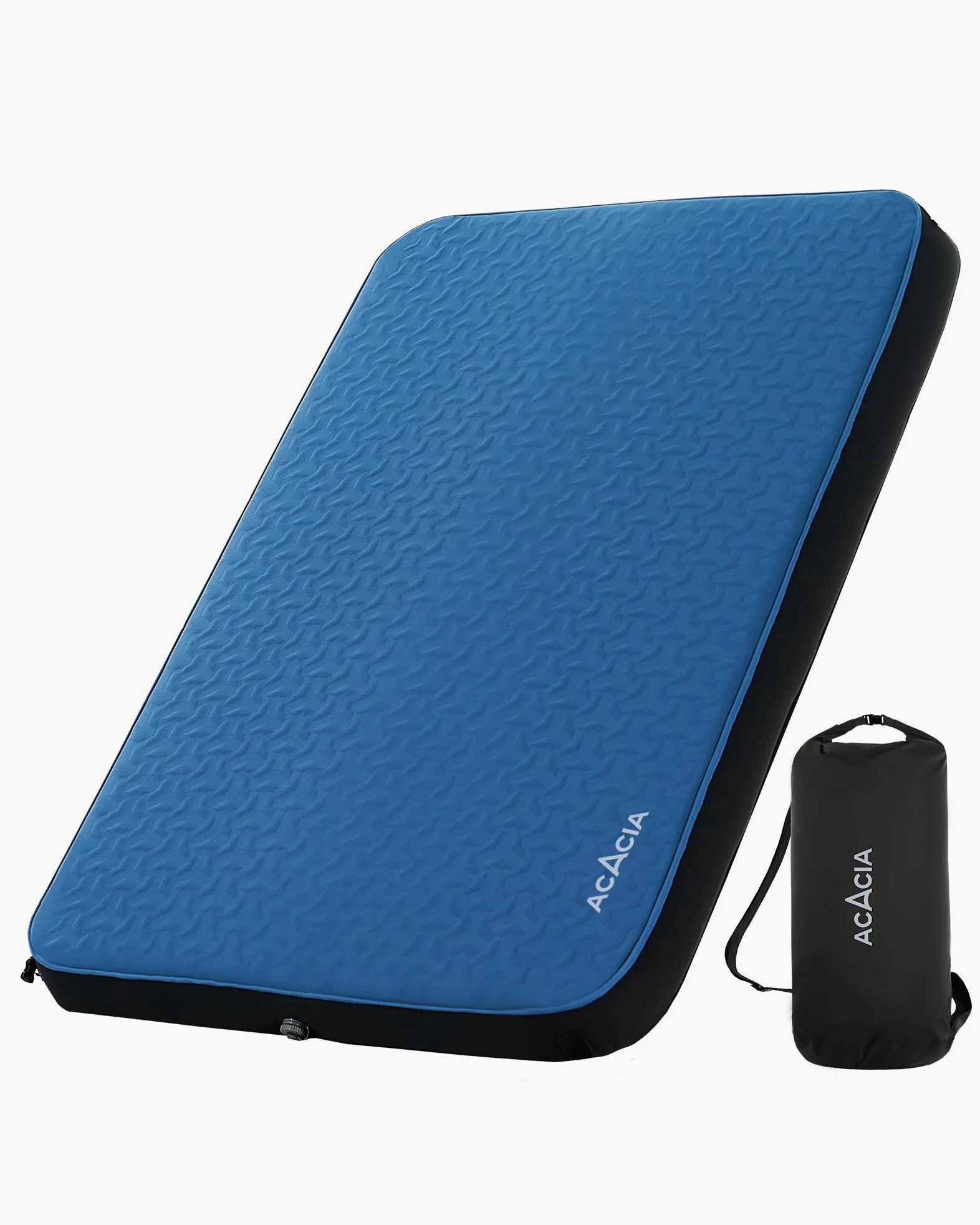 ACACIA Almohadilla de Dormir autoinflable de 4 Pulgadas de Grosor con Espuma, innovadora Estructura telescópica en Forma de Y, colchón de Aire ultraportátil para Acampar con Bolsa de Bomba, Cama de