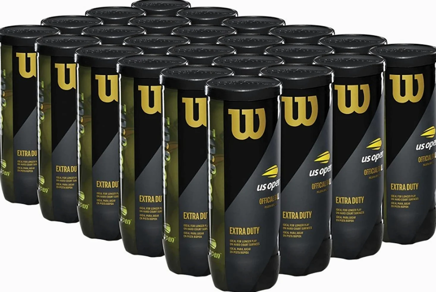 Wilson Pelotas de tenis extra resistentes US Open - Caja de 24 latas (72 pelotas)