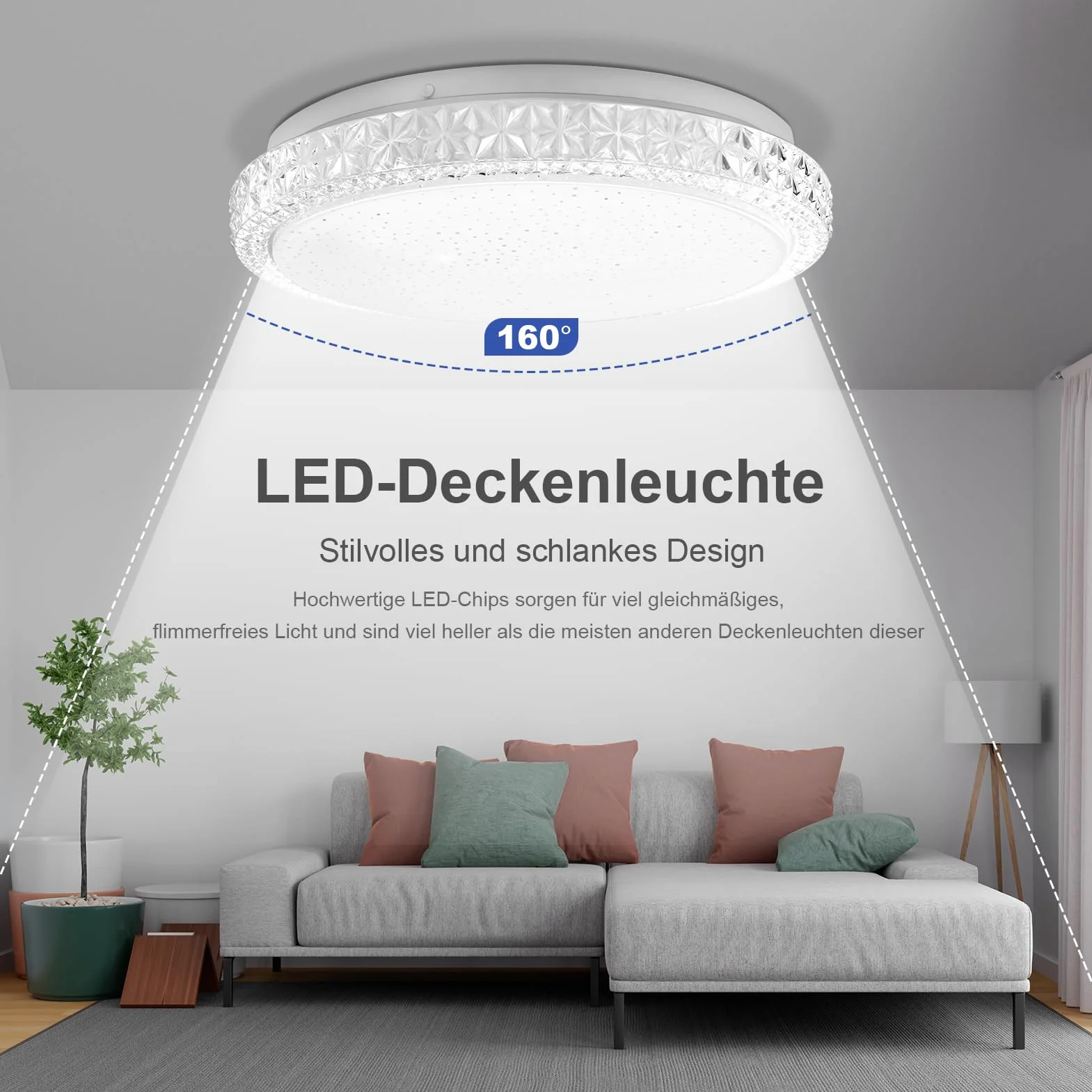Plafon LED Techo 48W 6500K Lampara Techo Dormitorio Cocina