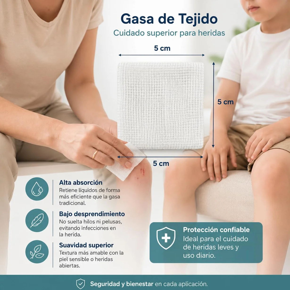 Apósitos Adhesivos Estériles Transpirables 100 Unidades + 50 Gasas Esteriles 5cm x 7,2cm 5cm x 5cm Pack 150