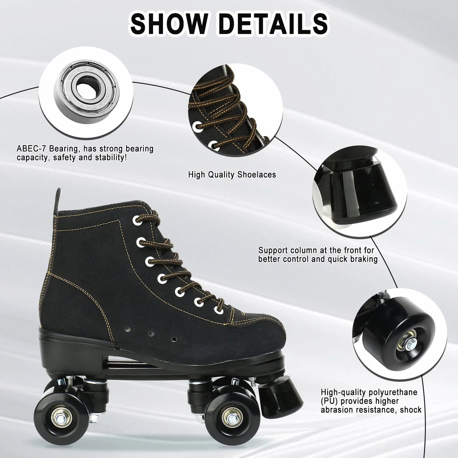 Patines de doble fila ajustables cuatro ruedas exteriores talla 4.5-10.5