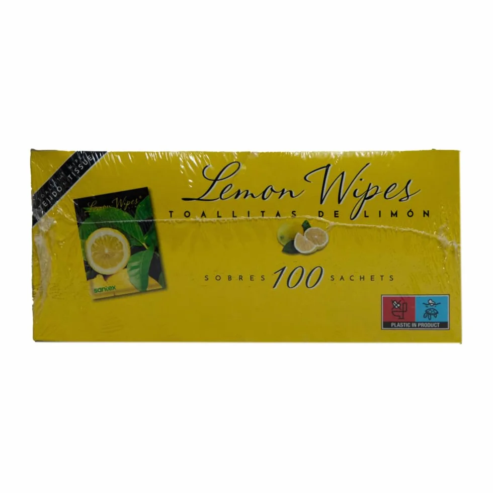 Toallitas Lemon Wipes 100 unidades tejido sin tejer suave microperforada
