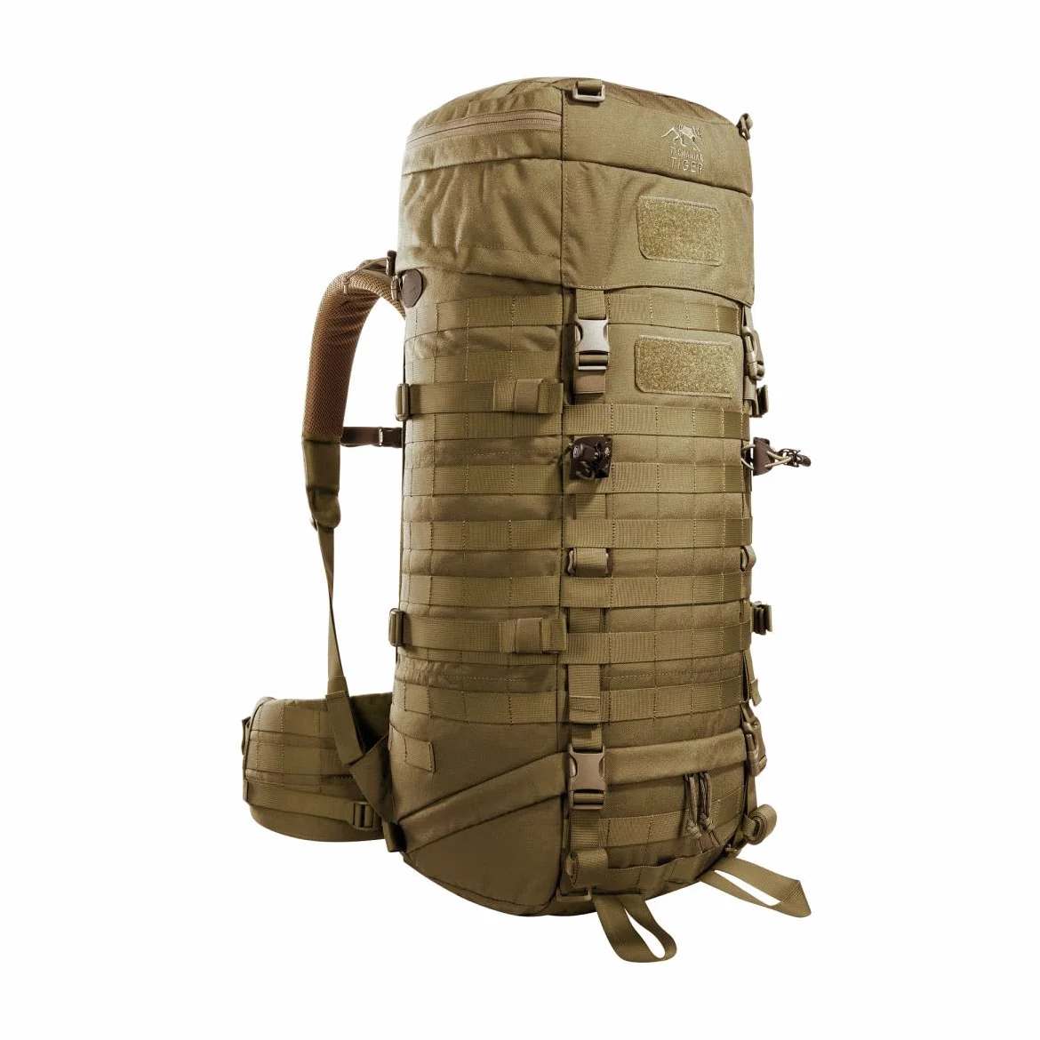 Tasmanian Tiger TT Base Pack 52 Mochilas modulares extensibles de 52 L a 65 L de volumen, mochila de trekking con sistema Molle y cinturón de cadera desmontable