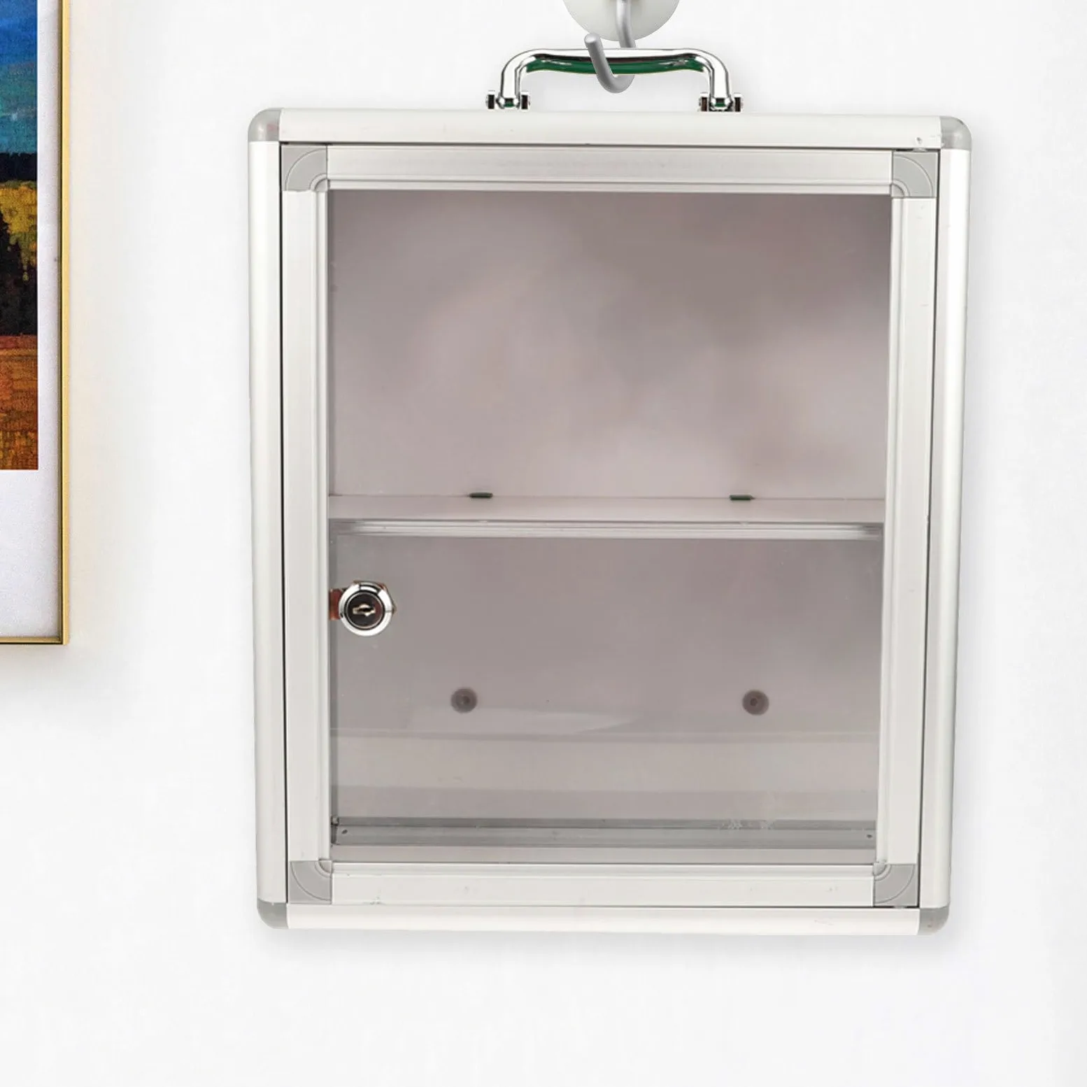 HEMOTON Botiquín de Acrílico y Plástico de Primeros Auxilios de Pared | Diseño Mural Puerta Transparente, Gran Capacidad, Aleación de Aluminio, para Coche y Taquilla