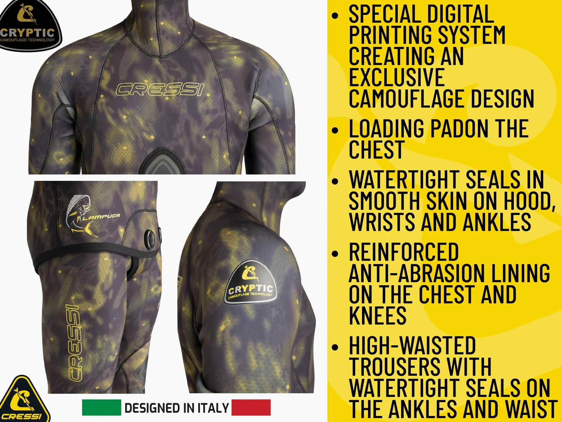Cressi LAMPUGA MAN 2-PIECE WETSUIT CAMOU 5mm L/4