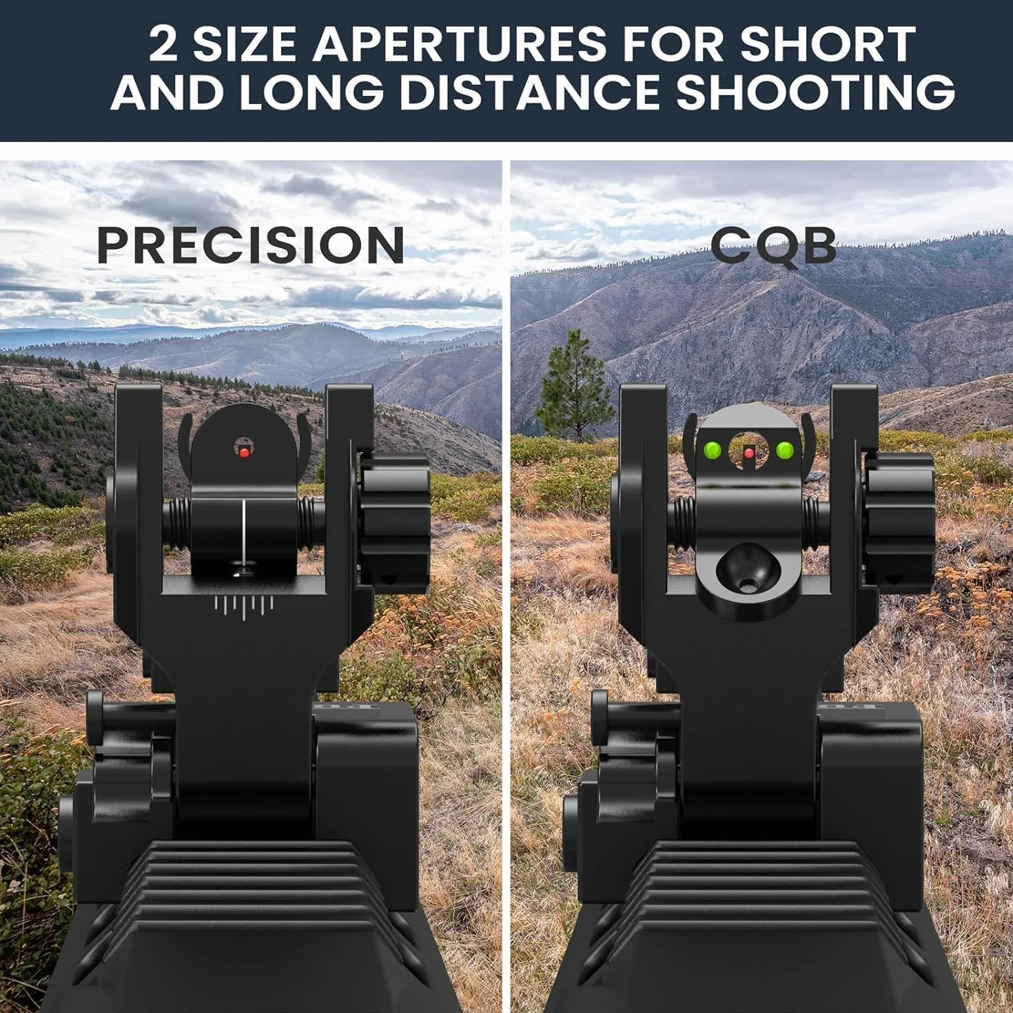 Feyachi S28 Flip Iron Sight con Herramientas de Ajuste, Miras Tácticas Plegables Delanteras y Traseras Sólo para Actividades Deportivas