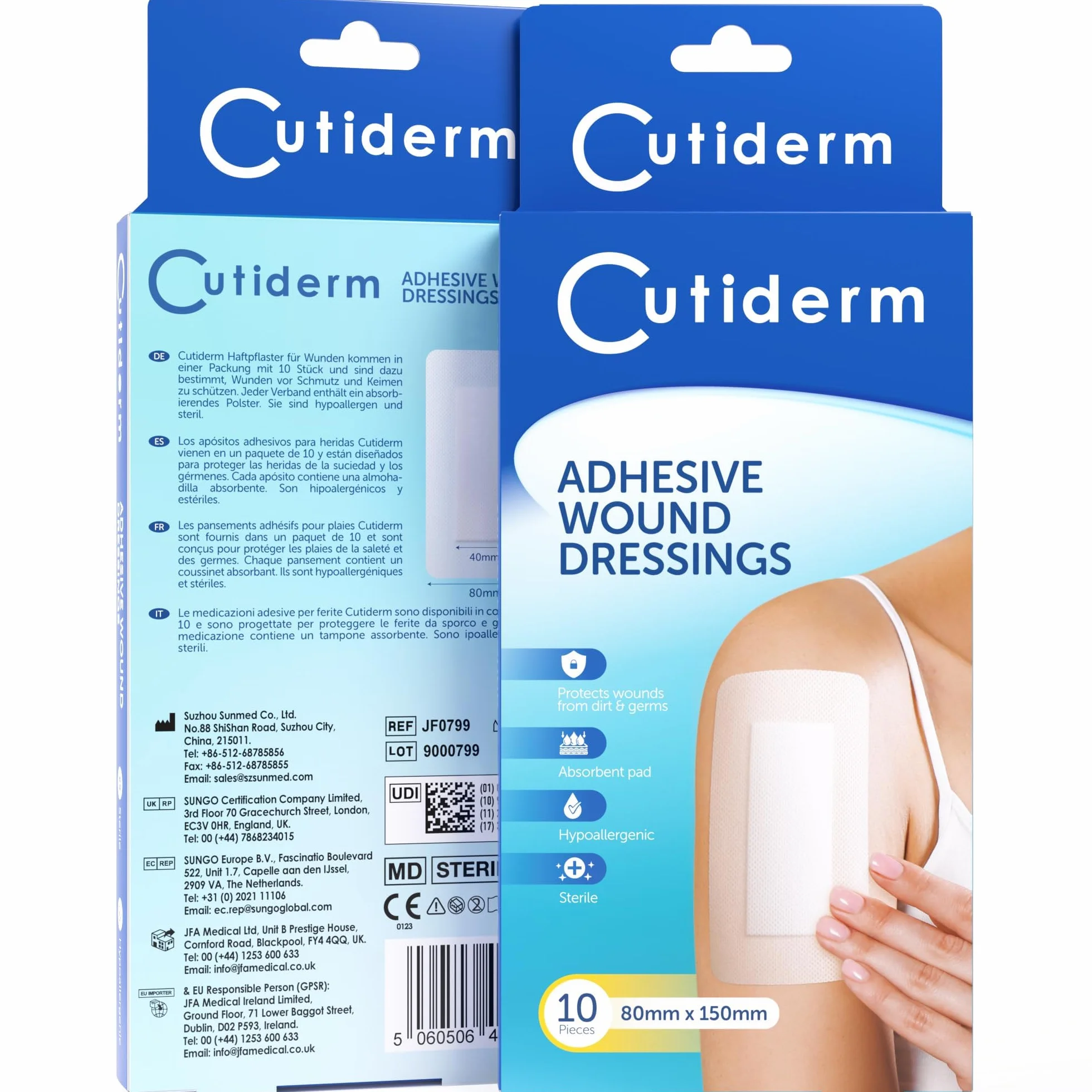 Cutiderm Apósito Adhesivo 80mm x 150mm Pack of 10
