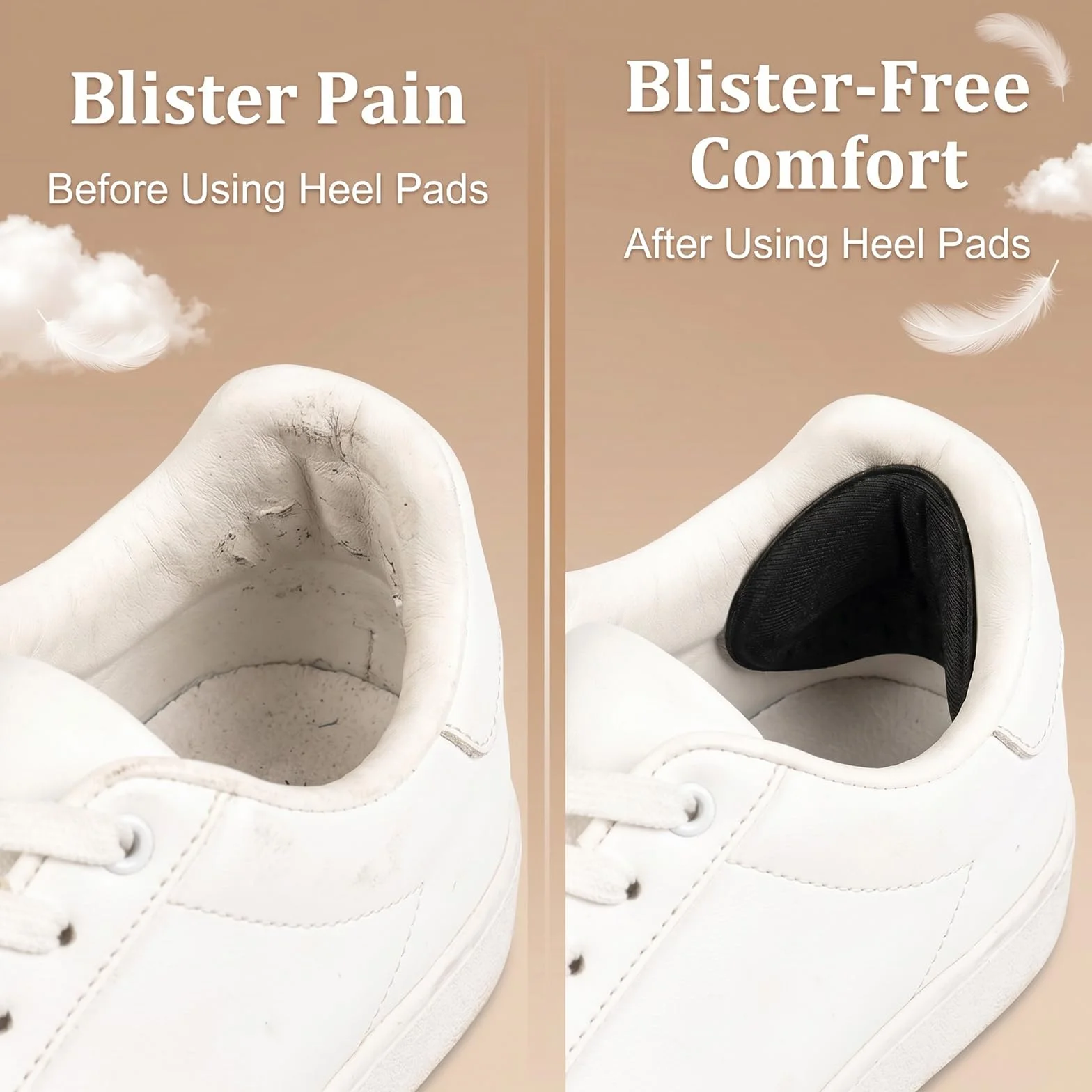 Taloneras para Zapatos Reductor de Talla Protector Talón Autoadhesiva 2 Grosores 3mm 6mm Negro Beige