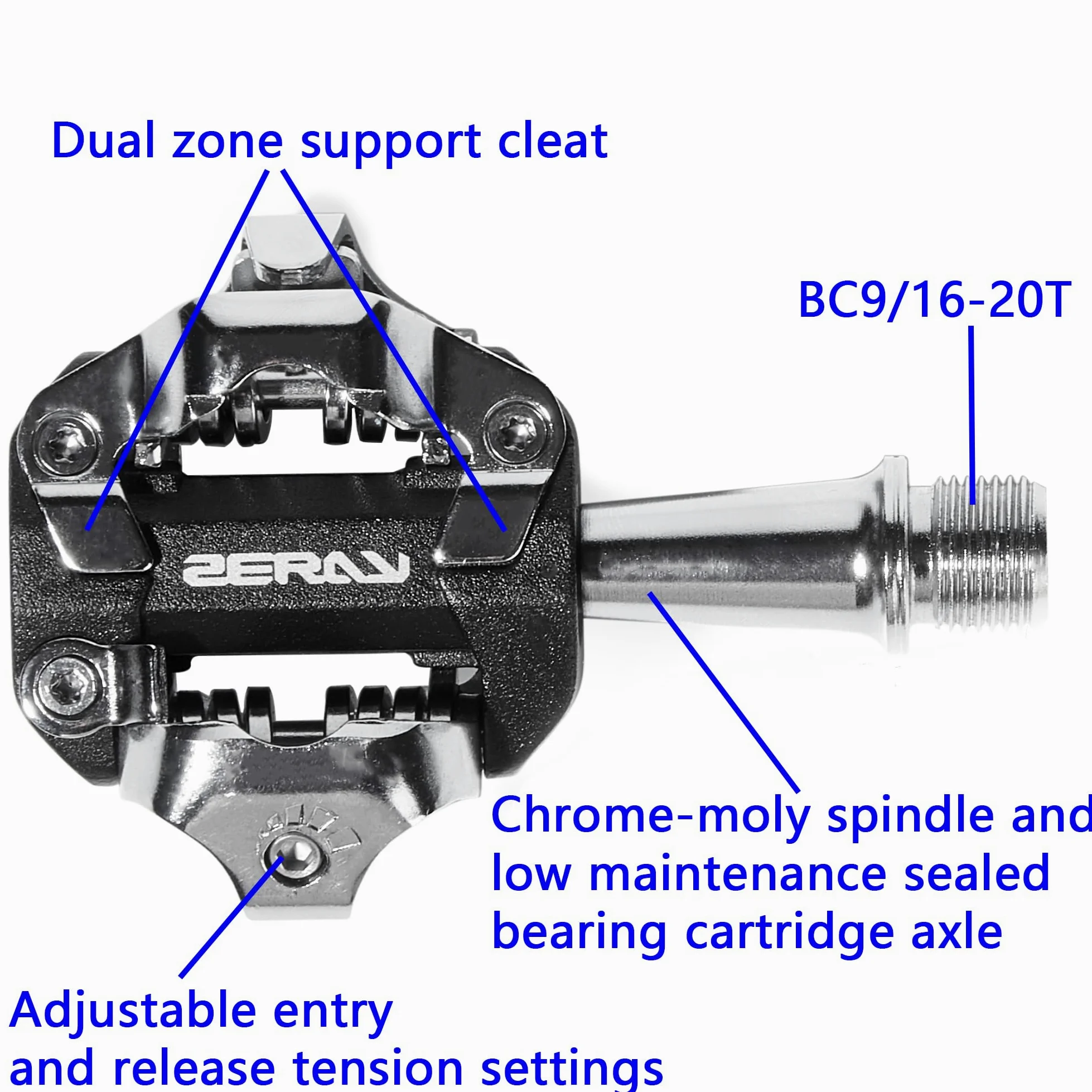 Pedales sin clip para bicicleta de montaña con tacos compatibles con tacos Shimano SPD-SH51