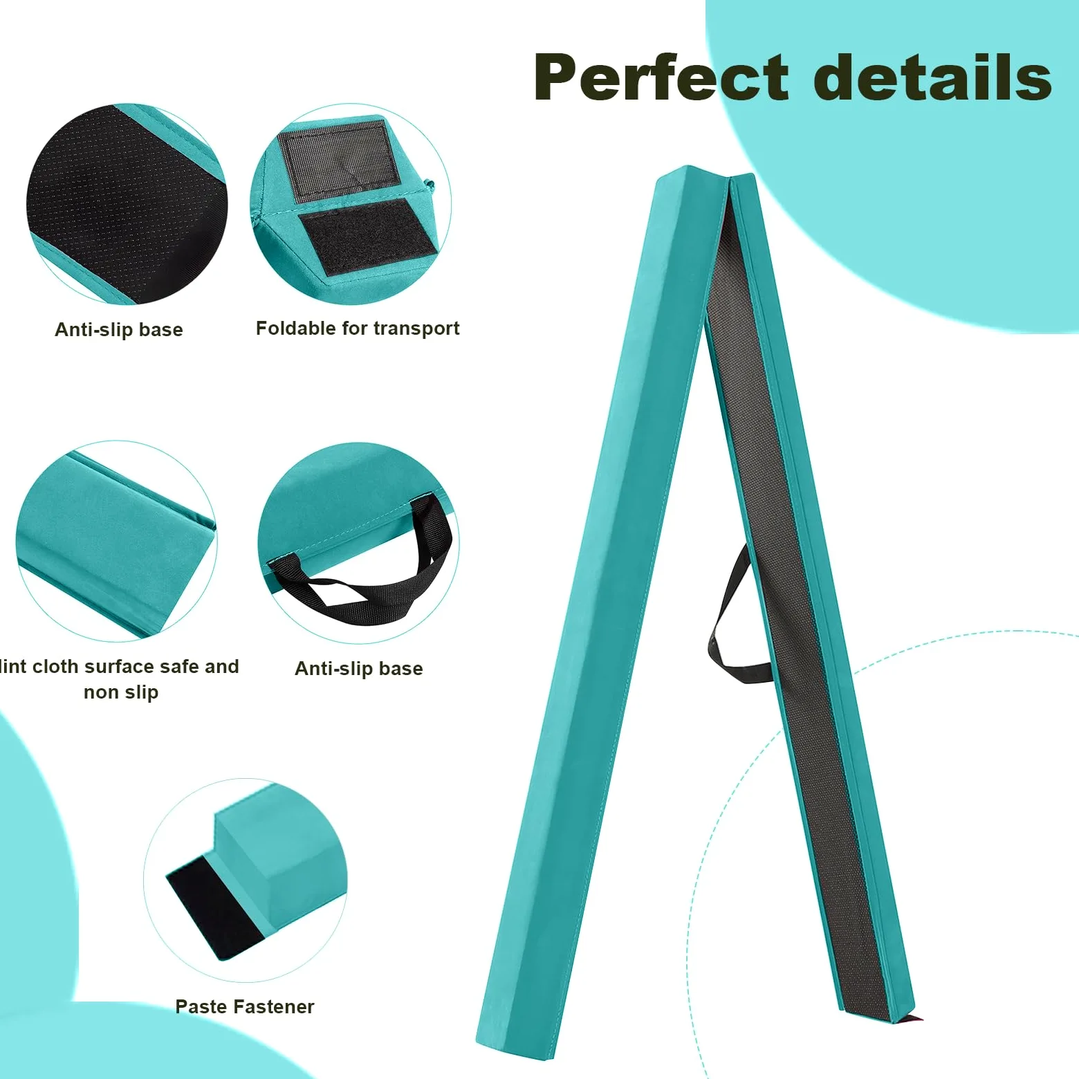 FBSPORT 270CM Viga de Equilibrio Plegable, Viga de Equilibrio de Gimnasia, Viga de Equilibrio de Capa Flocada, Equipo de Equilibrio para Niños, Fitness/Entrenamiento/Gimnasia/Ejercicio